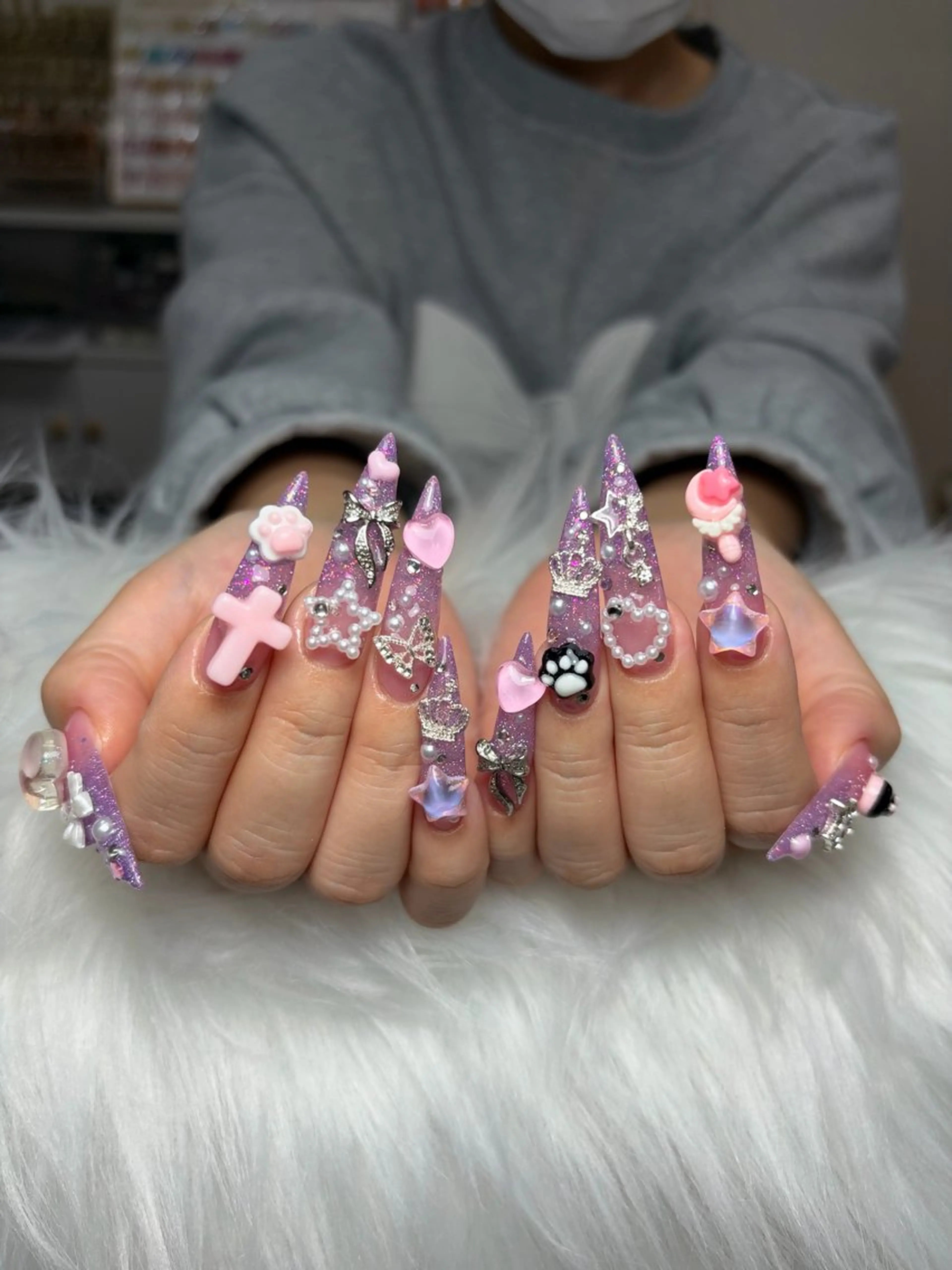 ネイル アートネイル 長さ出し ジェルネイル マグネットネイル ニュアンスネイル ハンドネイル Cloudy Chan Nailのネイルデザイン