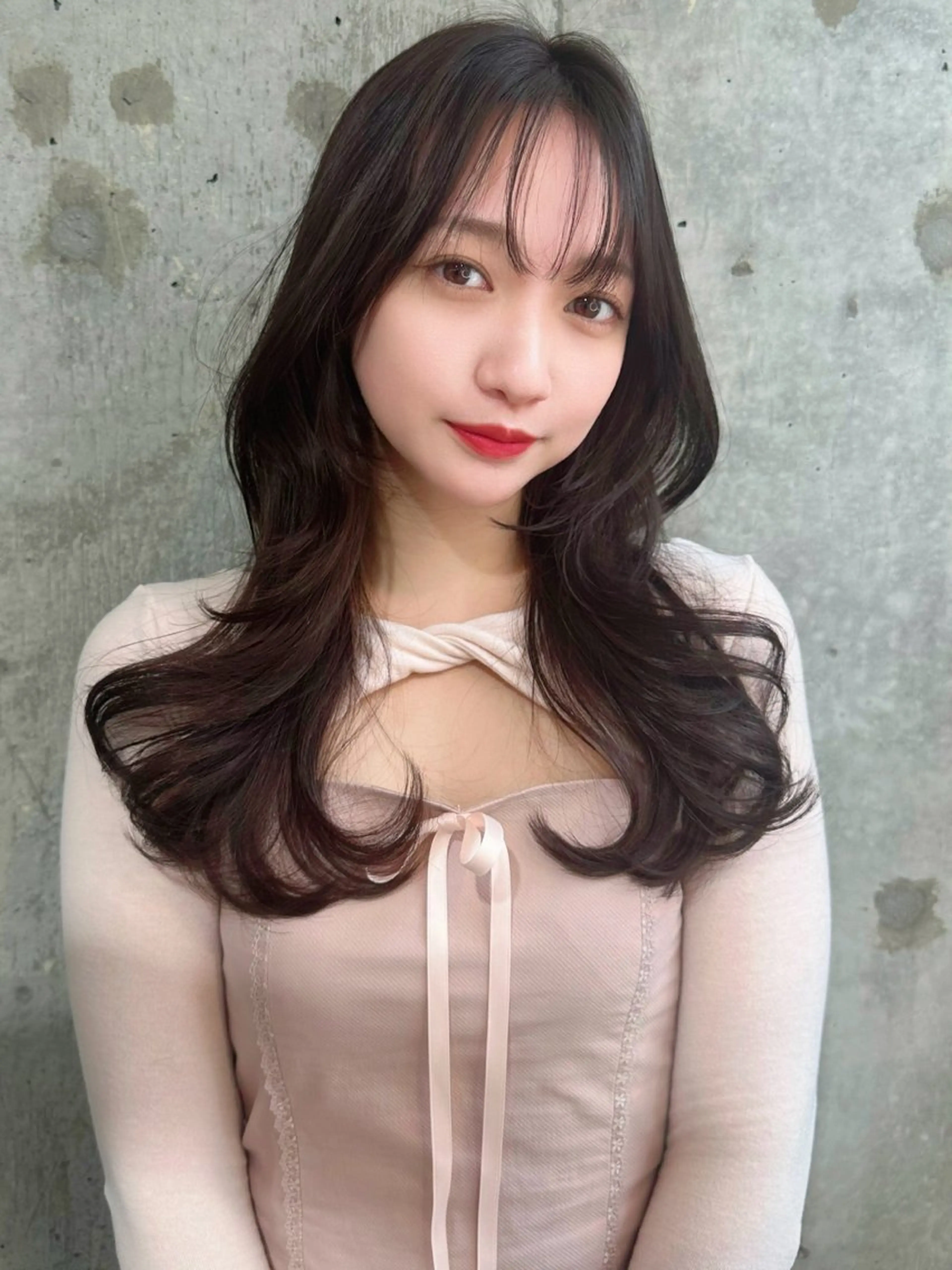 セミロング カット トリートメント 新宿/韓国風レイヤー 髪質改善/渋谷直樹のヘアスタイル