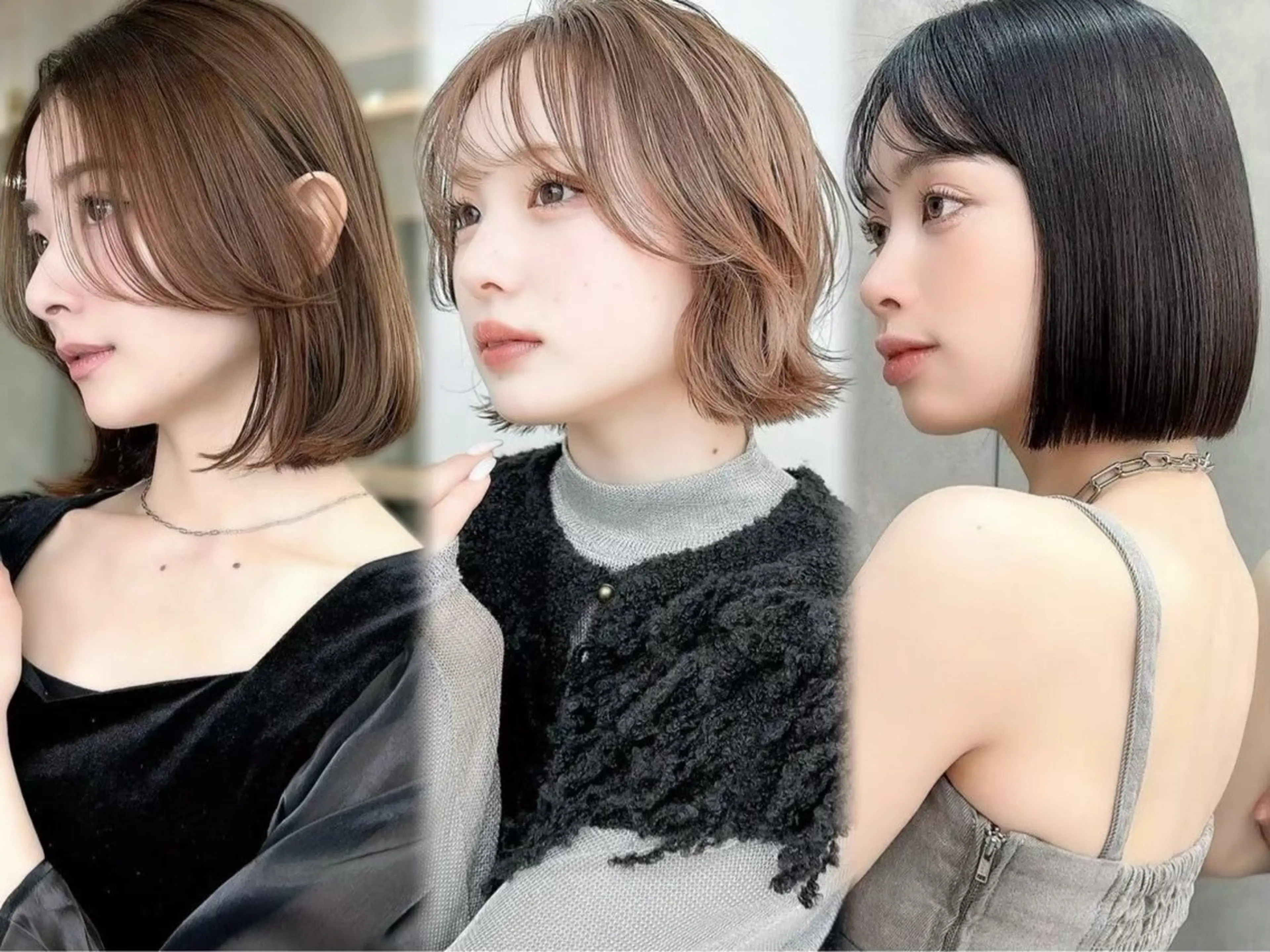 ミディアム カラー カット ヘアカラー トリートメント オリーブカラー/みづ き/ボブパーマ🤍のヘアスタイル