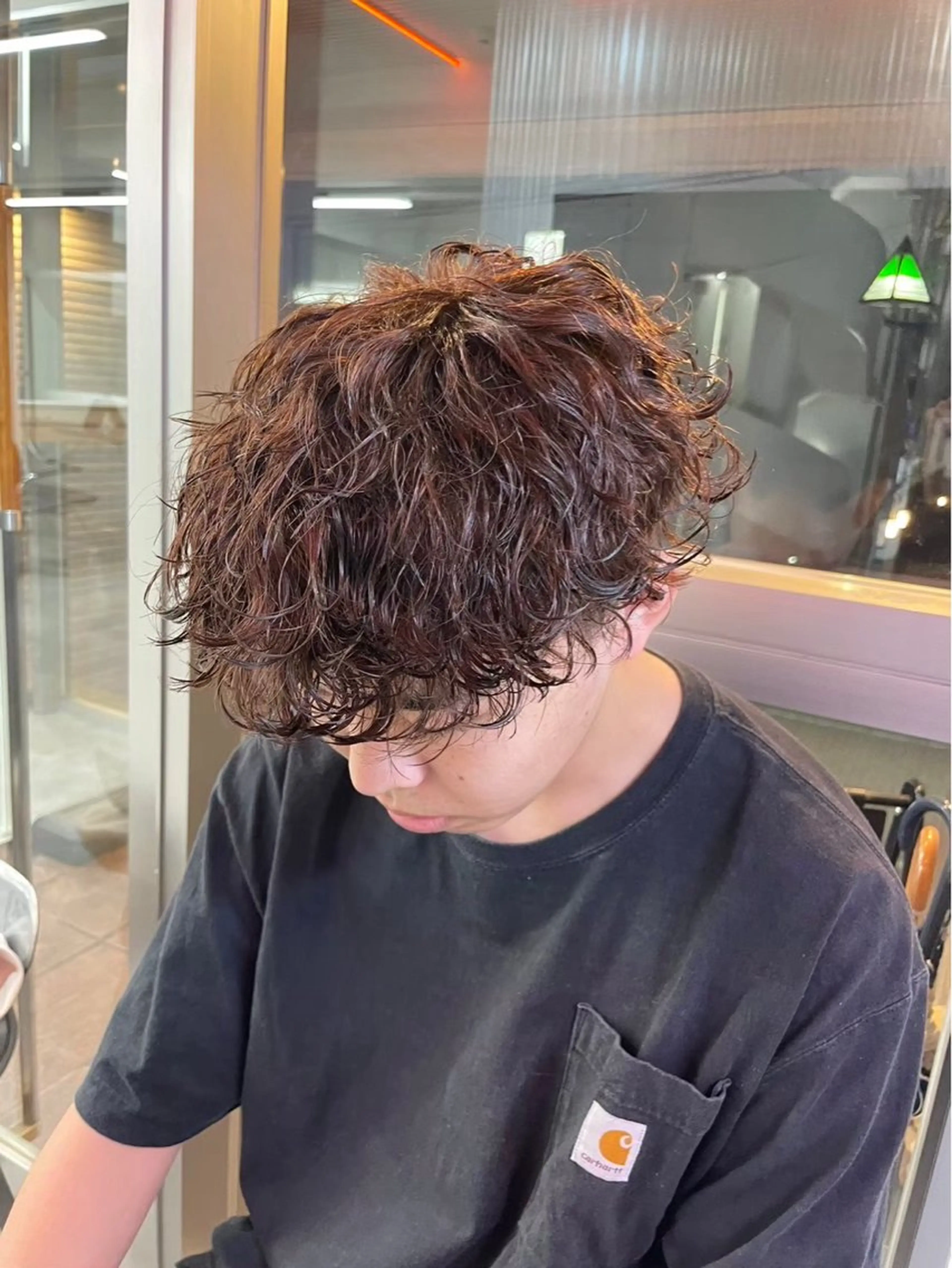 ミディアム カラー パーマ メンズ カット パーマ トリートメント ヘアセット メンズパーマ特化 🔥韓国ヘア職人🔥のヘアスタイル