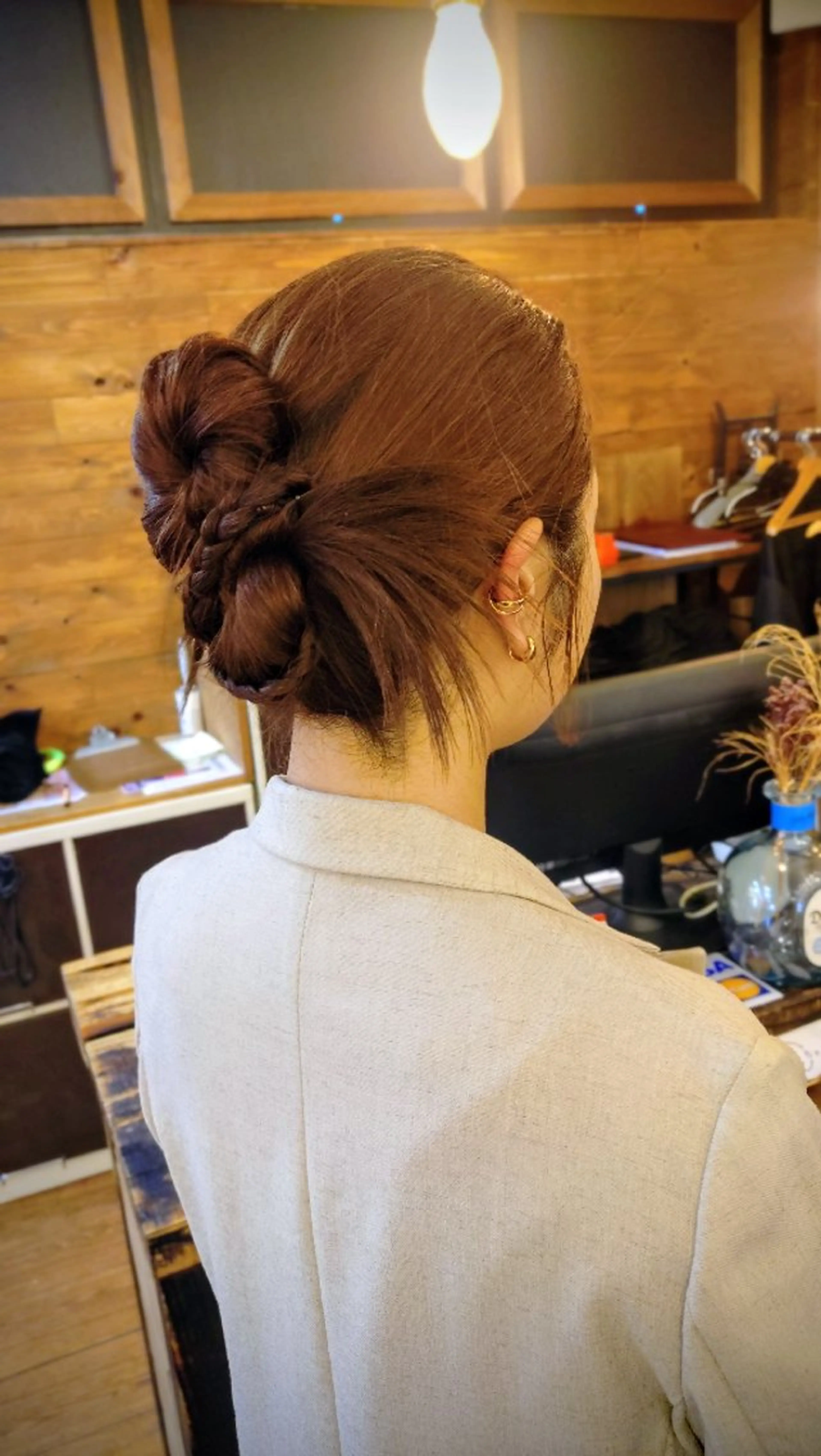 セミロング ヘアアレンジ ヘアセット 埼玉久喜/ハイトーン デザインカラーRYOのヘアスタイル