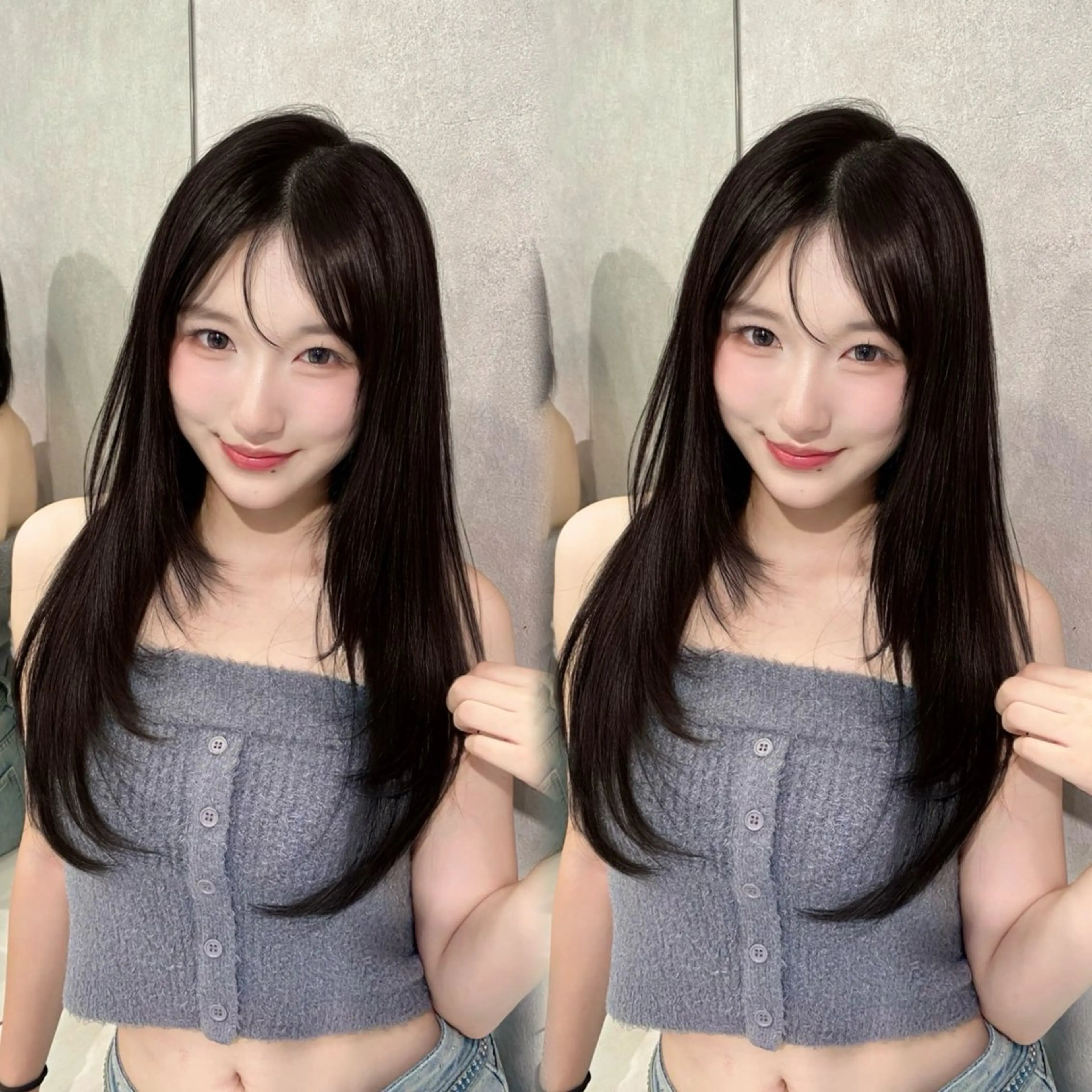 セミロング カラー レイヤーカット ワンホンレイヤー ⟡韓国レイヤー/艶髪 /新宿🌙Yuukaのヘアスタイル