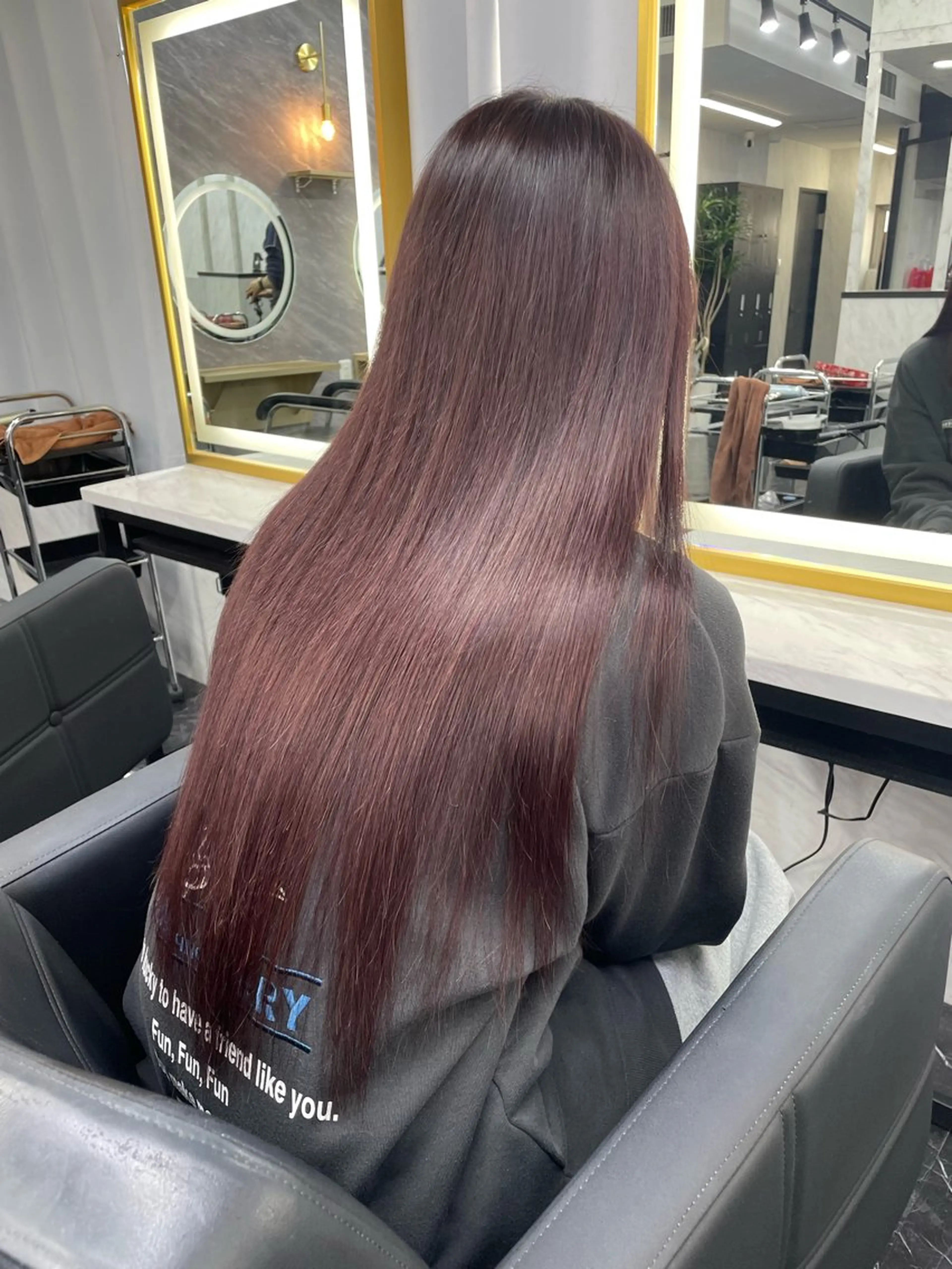 ロング カラー レッドカラー カット ヘアカラー トリートメント エクステ マリカ🦋韓国 ハイトーン/エクステのヘアスタイル