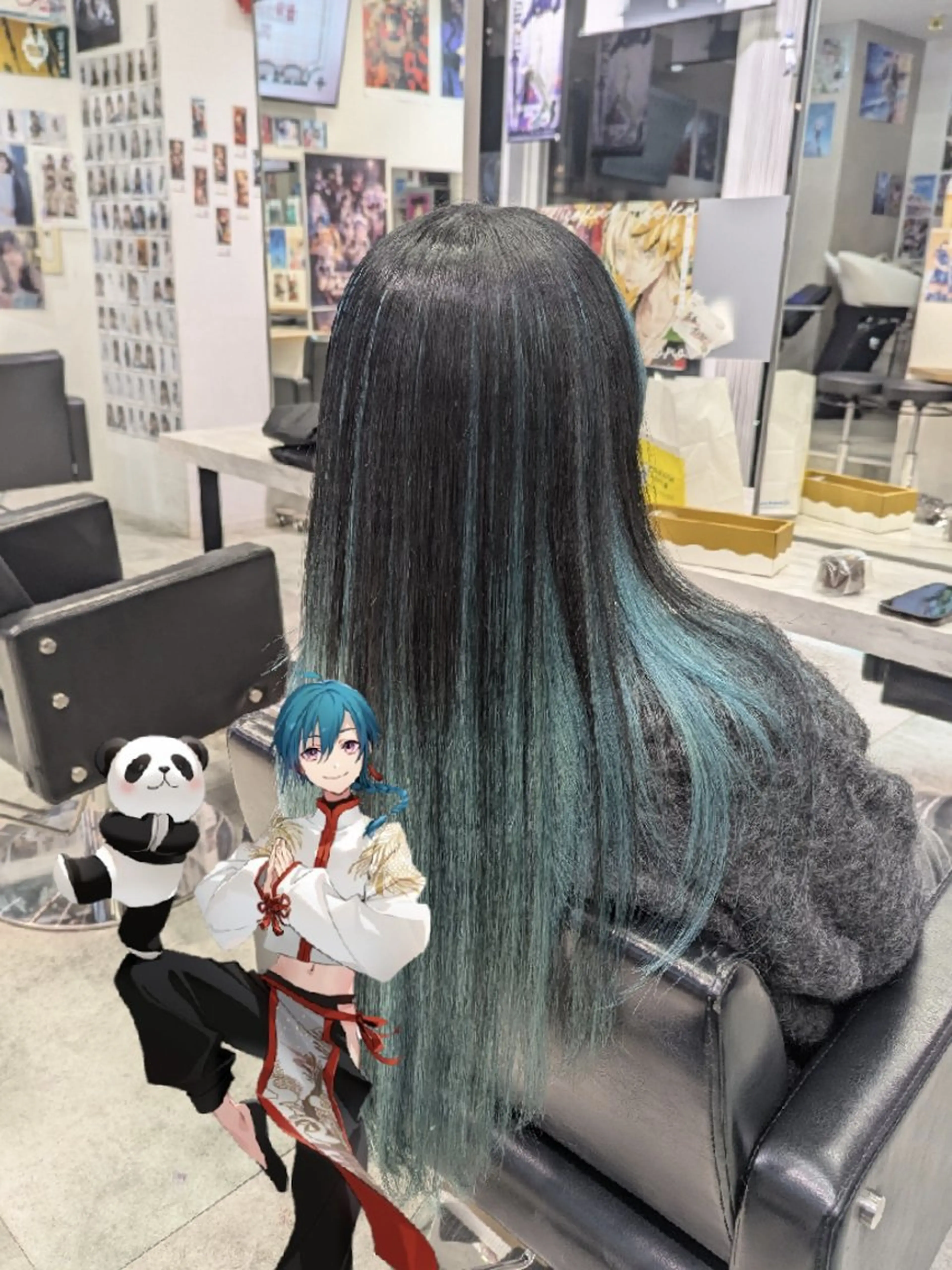 カラー ロング ブリーチ デザインカラー ダブルカラー ハイトーンカラー インナーカラー 推しカラー🦉にじさ んじカラー🌈🕒✨のヘアスタイル