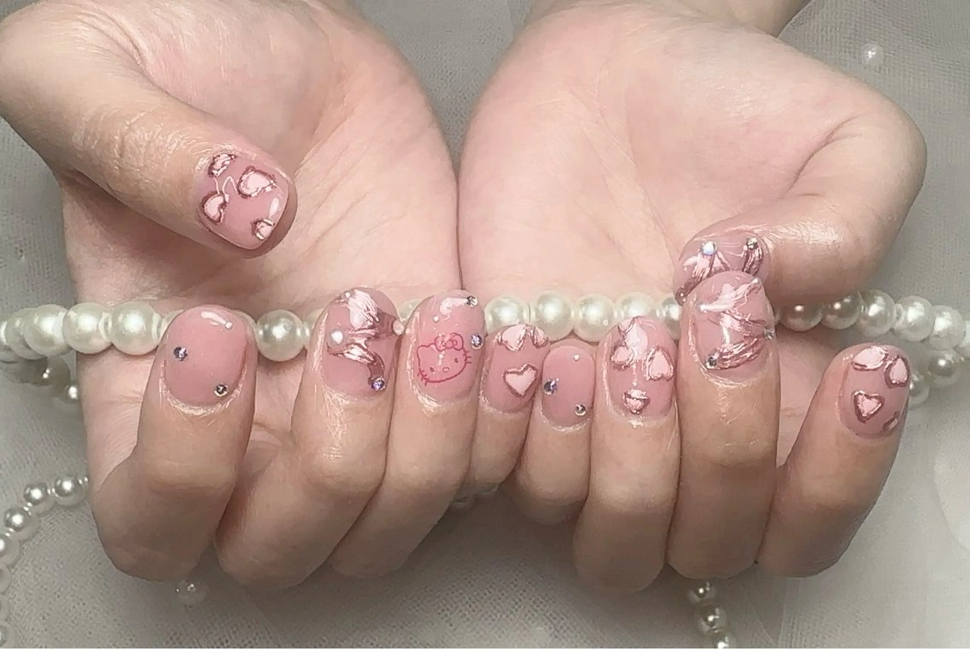 ネイル 長さ出し フレンチネイル ジェルネイル ガラスフレンチ 韓国ネイル ハンドネイル ハンドケア For U nail スカルプ専門店のネイルデザイン