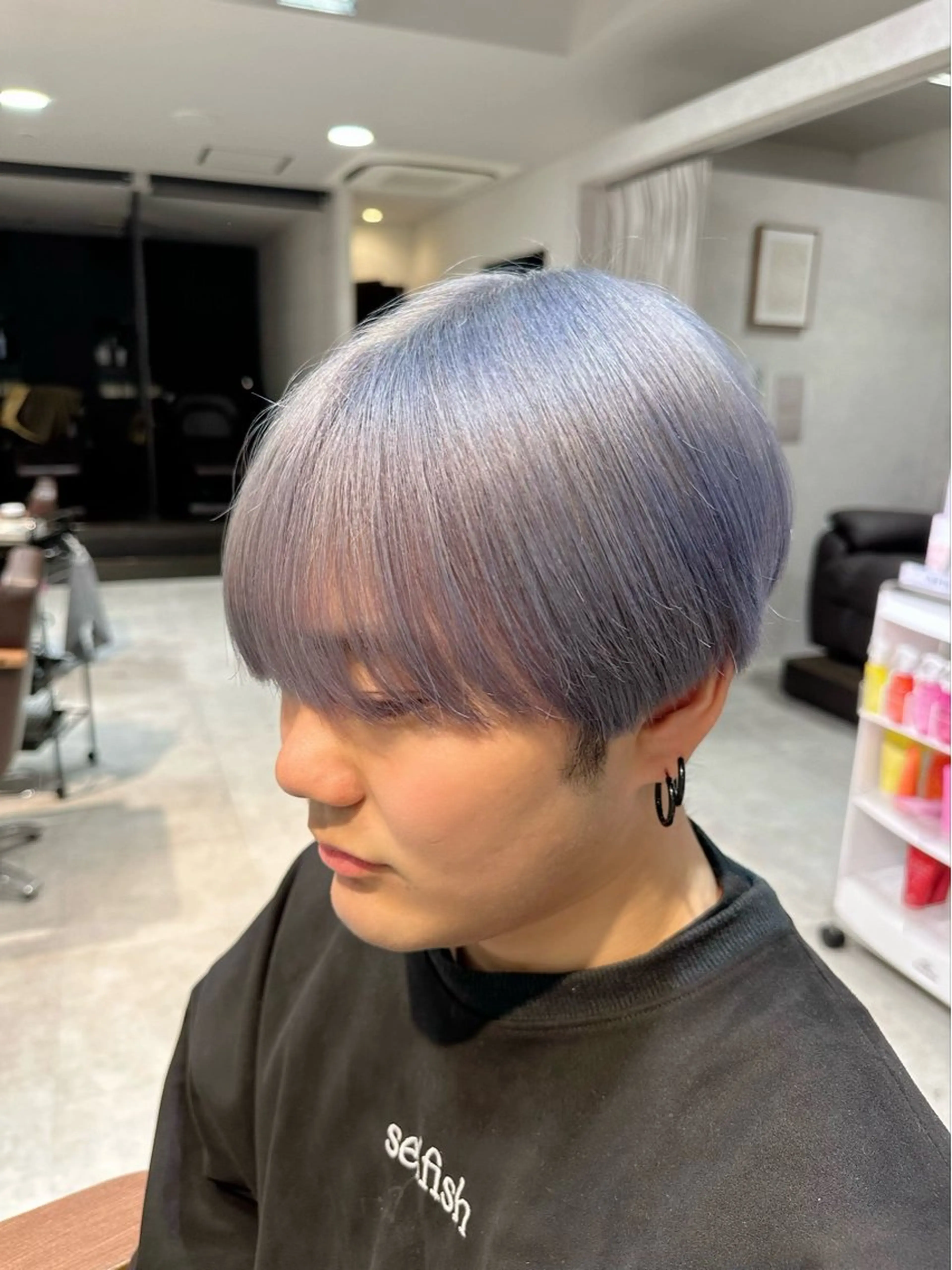 ショート カラー メンズ メンズブリーチ ブリーチ ダブルカラー シルバー メンズ特化美容師/ パーマ/波巻き/陸翔のヘアスタイル