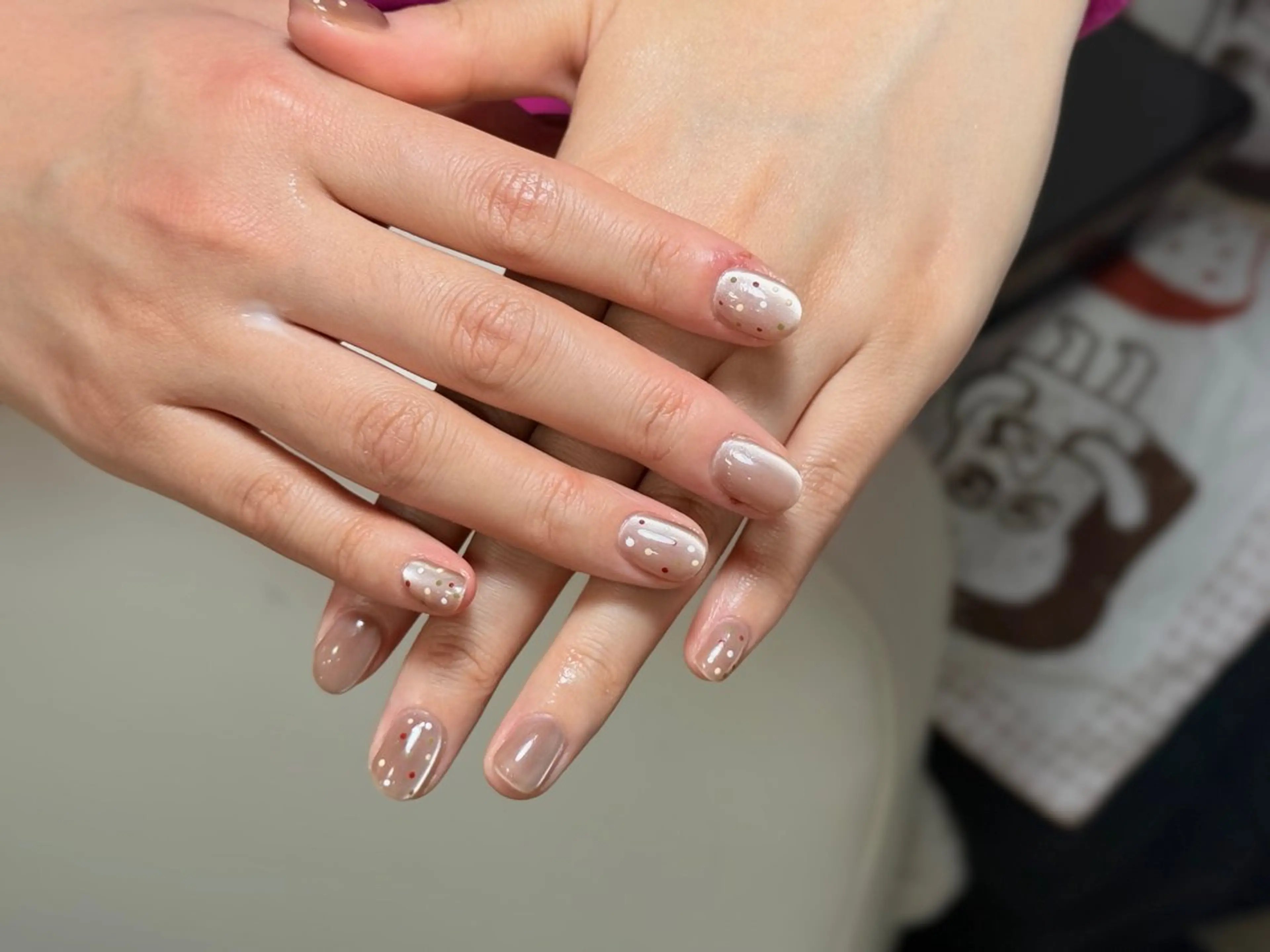 ネイル アートネイル オーロラネイル チークネイル フレンチネイル ガラスフレンチ ハンドネイル 🎀🎀YooLi Nail Salonのネイルデザイン