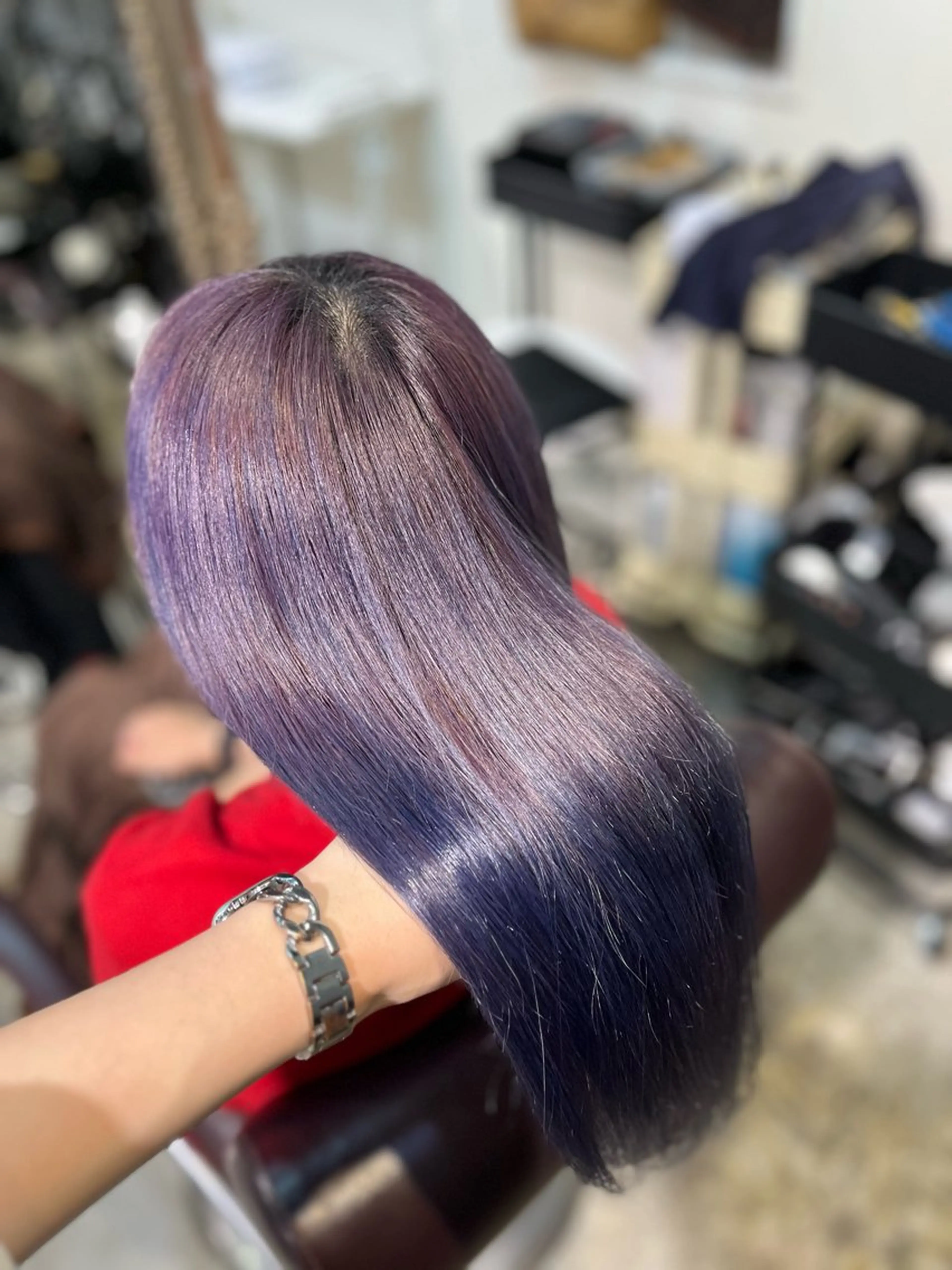 ロング カラー ヘアカラー フェザーパーマ🌙 毛流れ yuzukiのヘアスタイル