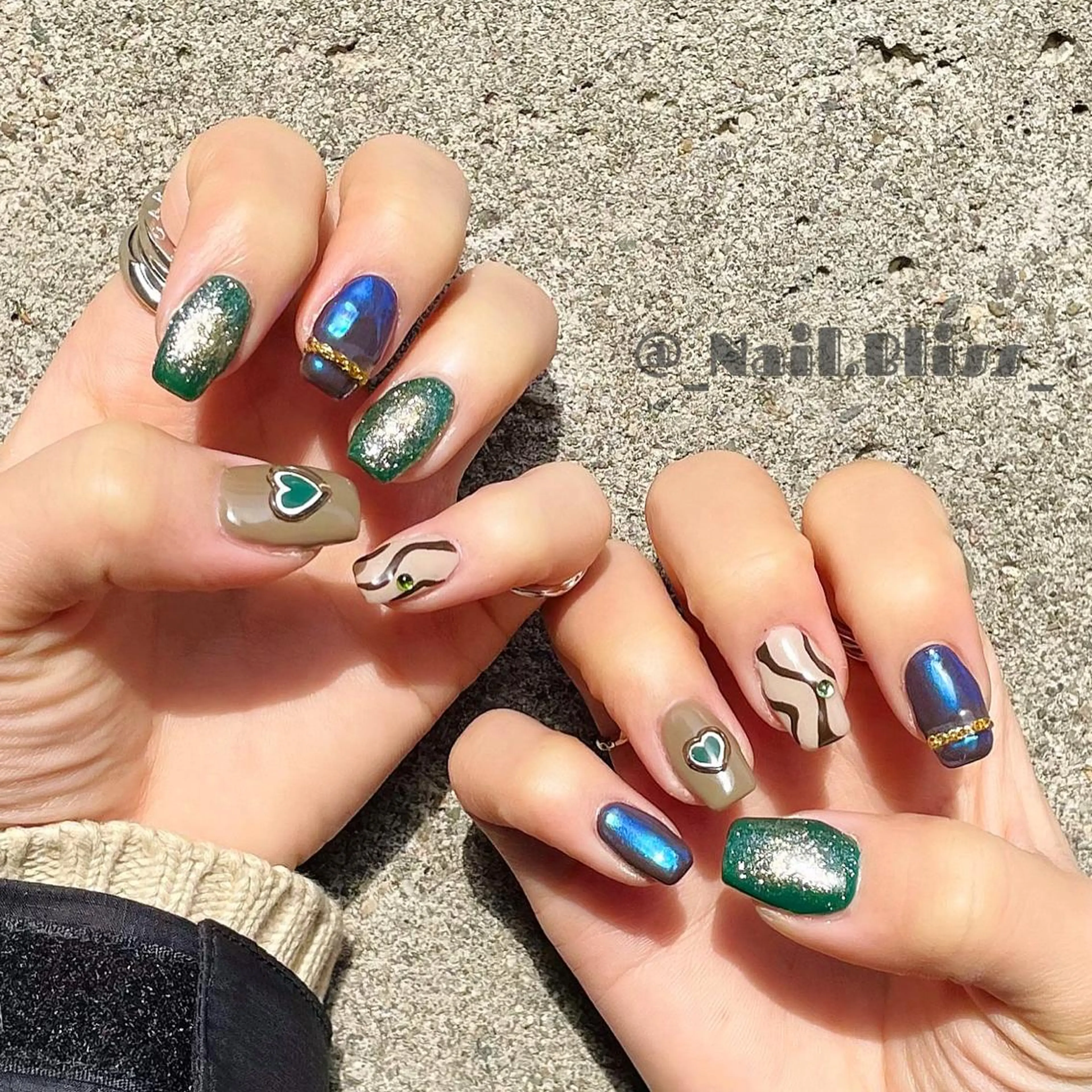 ネイル バレンタイン ハンドネイル NAIL BLISSのネイルデザイン