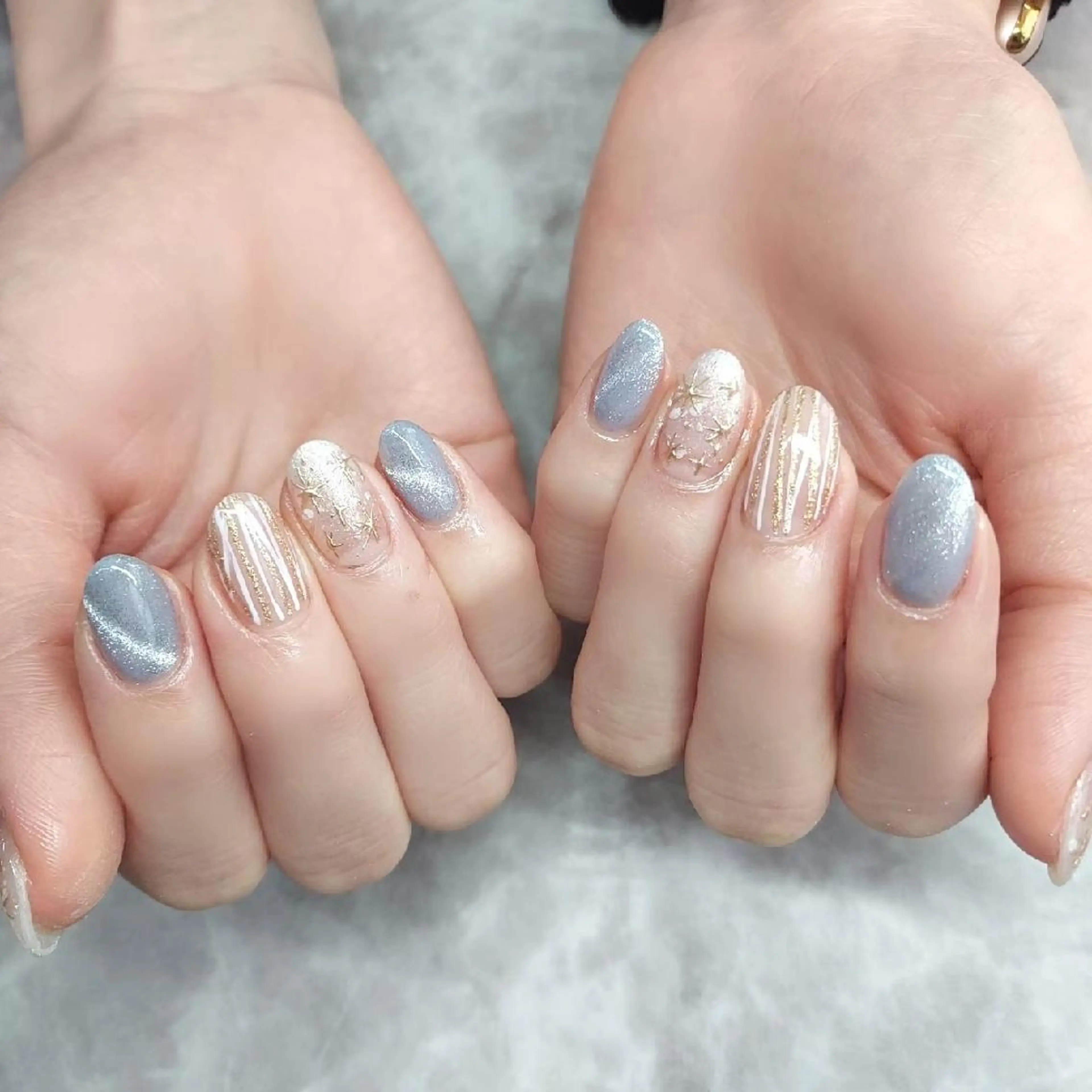 ネイル フラワーネイル マグネットネイル ミラーネイル ニュアンスネイル ハンドネイル 栗東駅 徒歩10分 ネイルサロン ディアのネイルデザイン