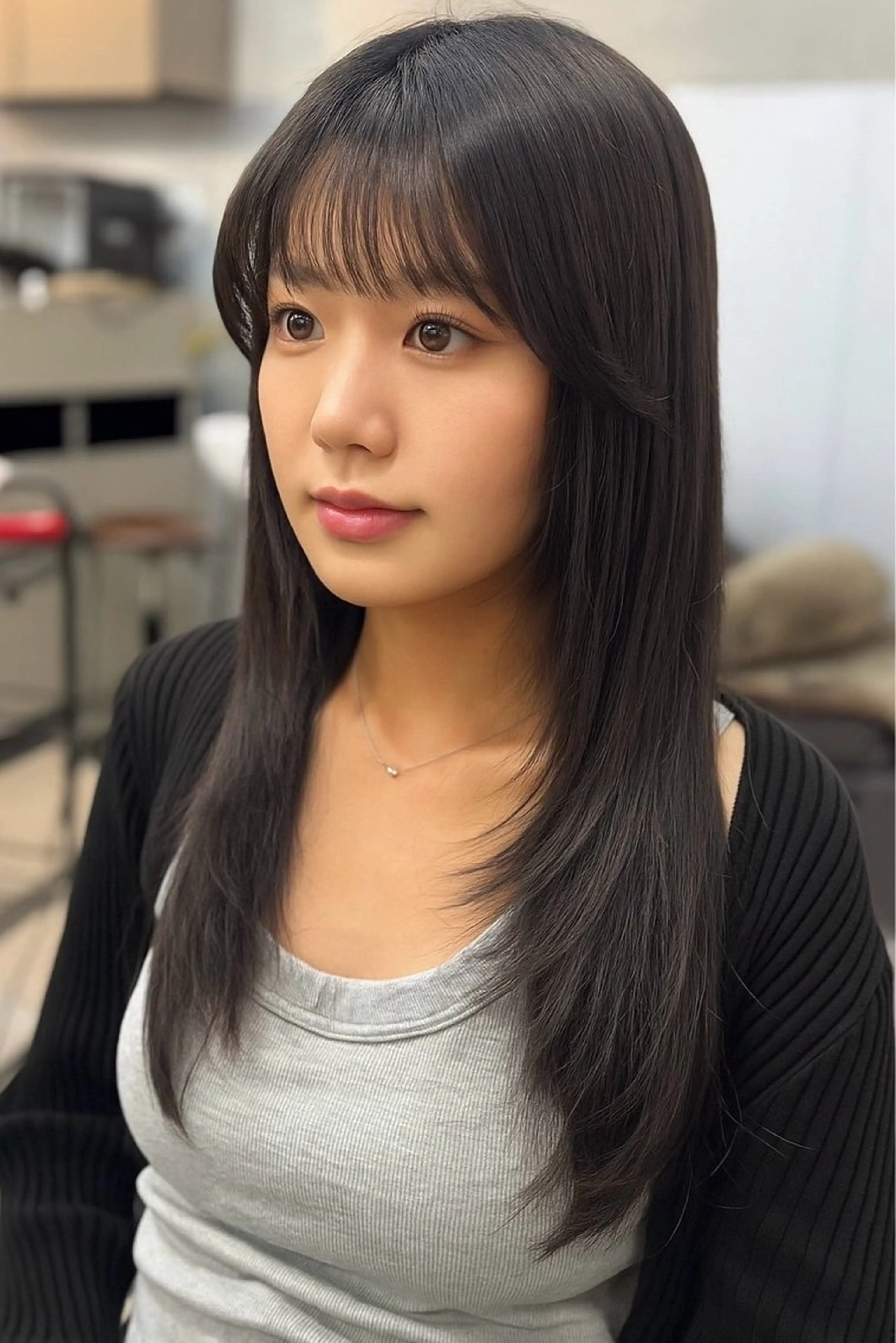 【✨朝のセットを楽に✨】前髪矯正ストレート+韓国カットの写真