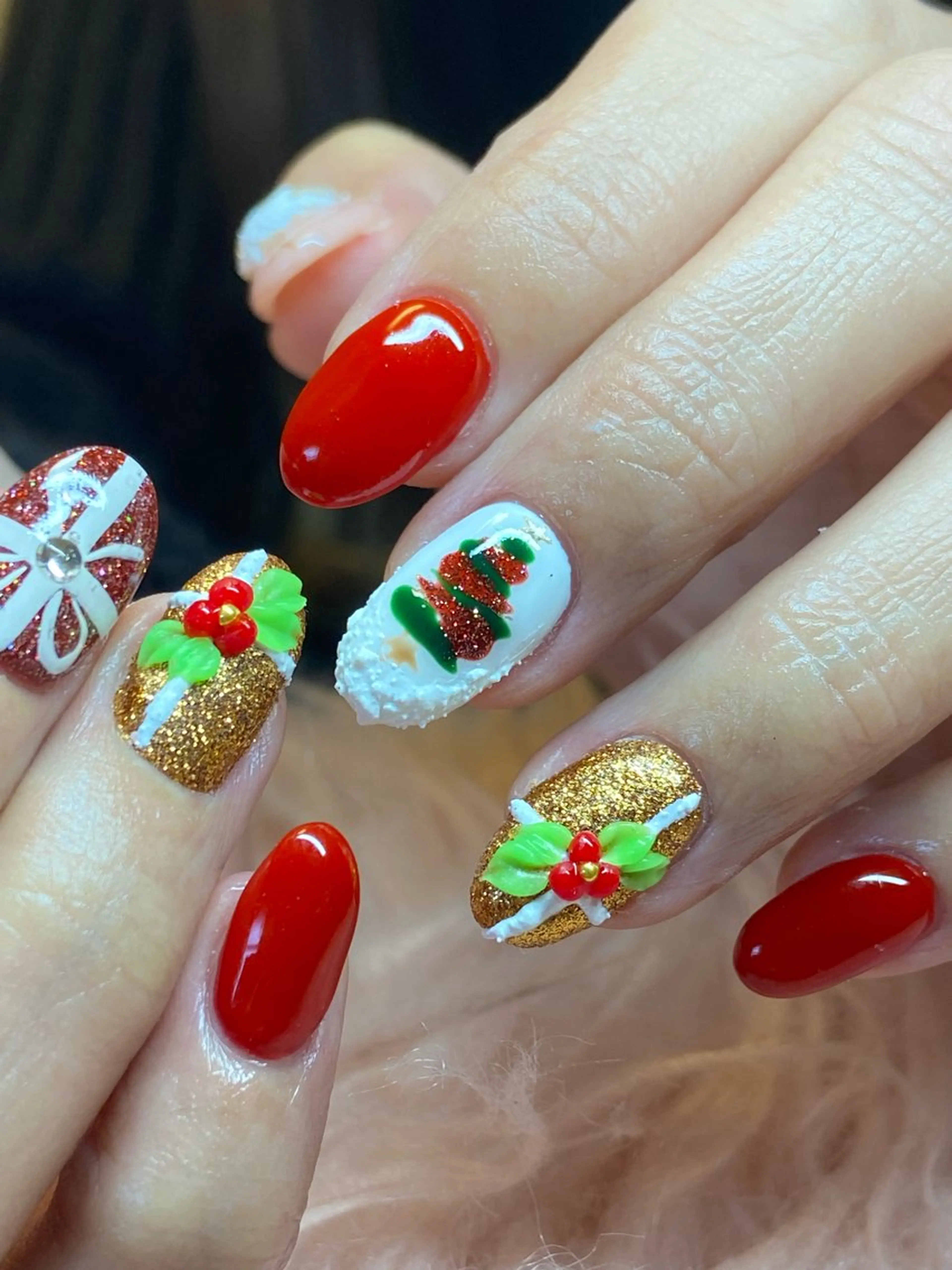 ネイル 冬ネイル クリスマス HandSnail 座間自宅ネイルサロンのネイルデザイン