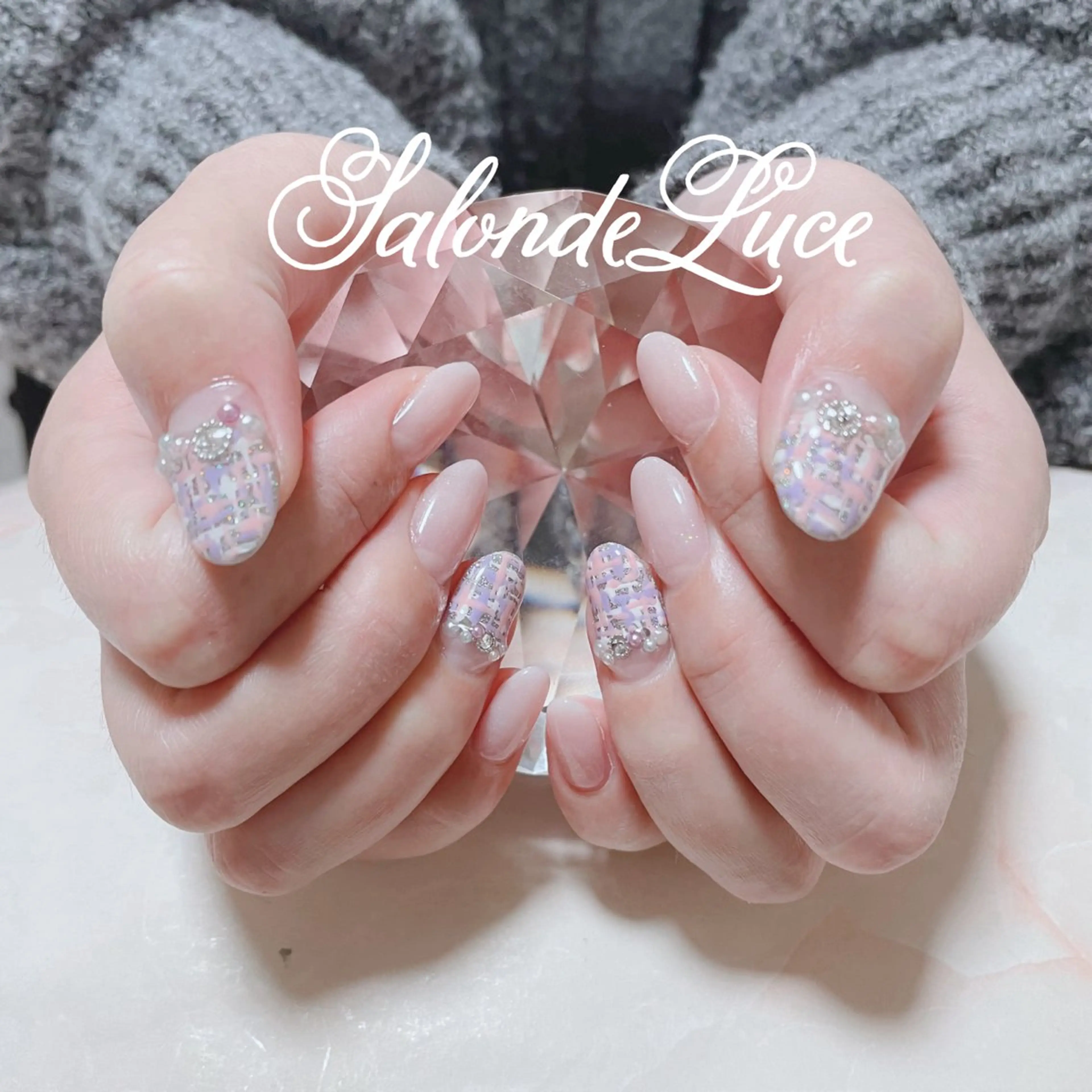 ネイル グラデーション ツイードネイル Salon de Luceのネイルデザイン