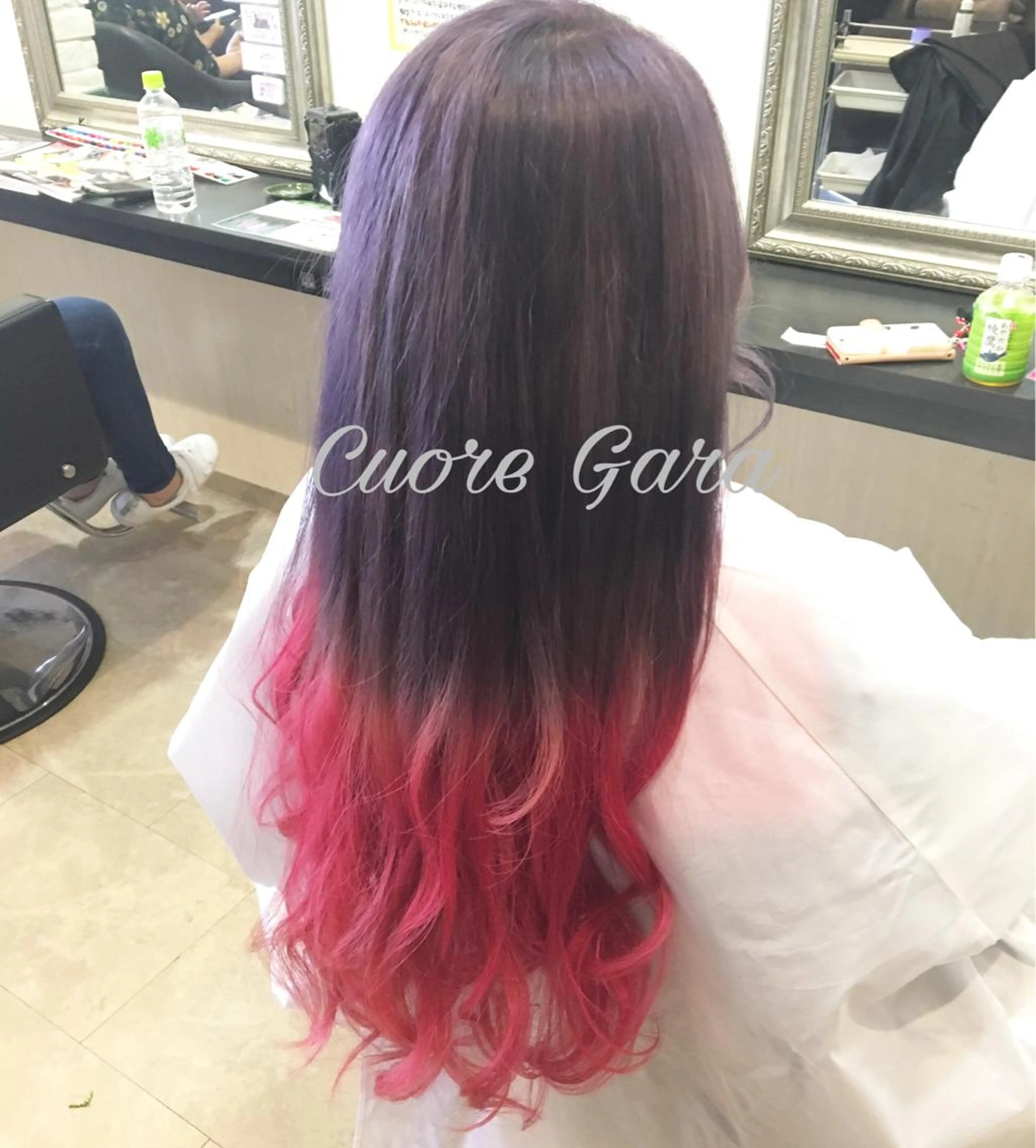 ロング カラー ピンクカラー パープルカラー 💓シールエクステ ルミエールのヘアスタイル