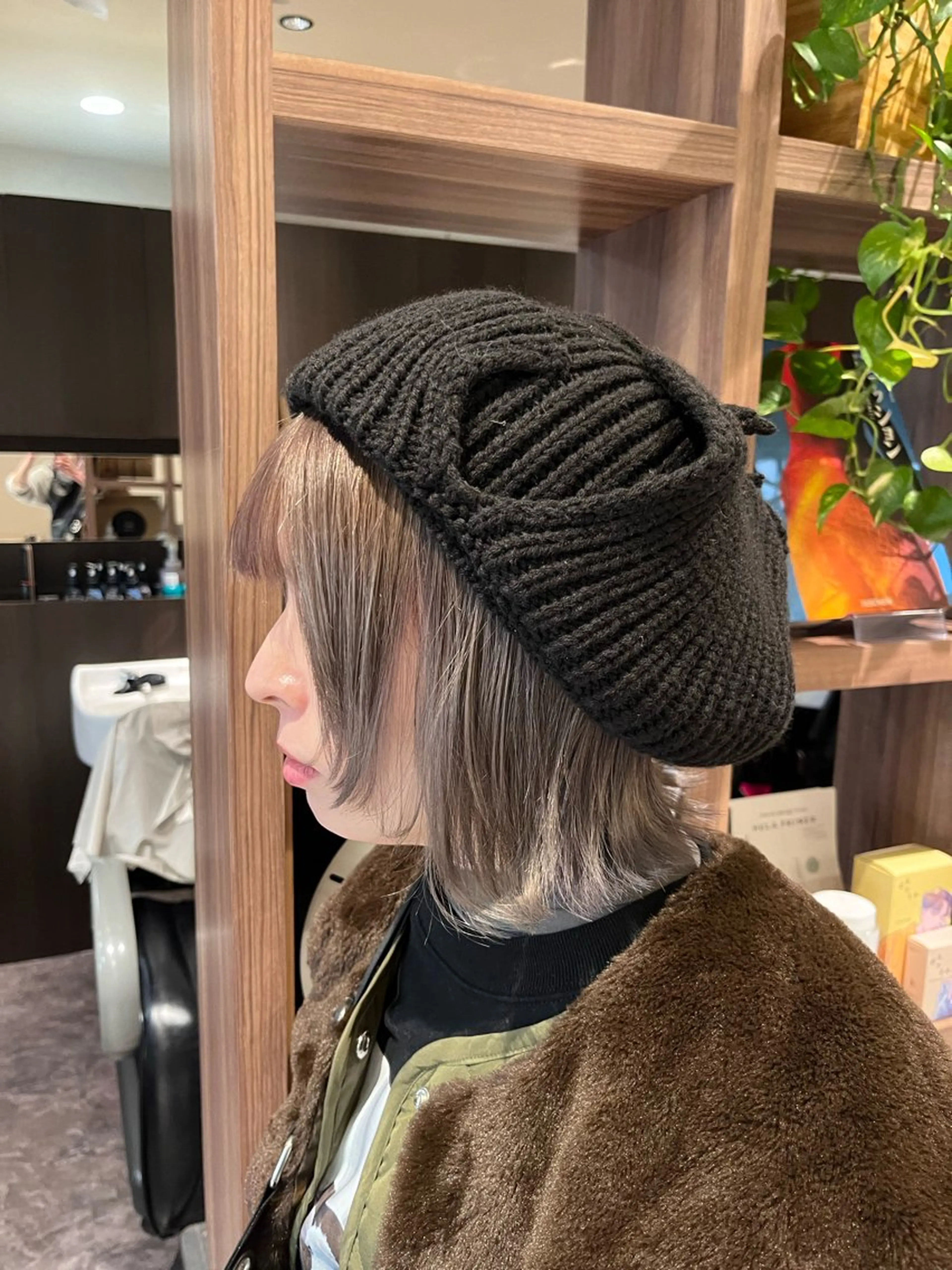 ミディアム カラー ボブレイヤー ラベンダーカラー ボブ 顔まわりレイヤー 顔周りカット dogstar小林諒 パーマ/レイヤーのヘアスタイル