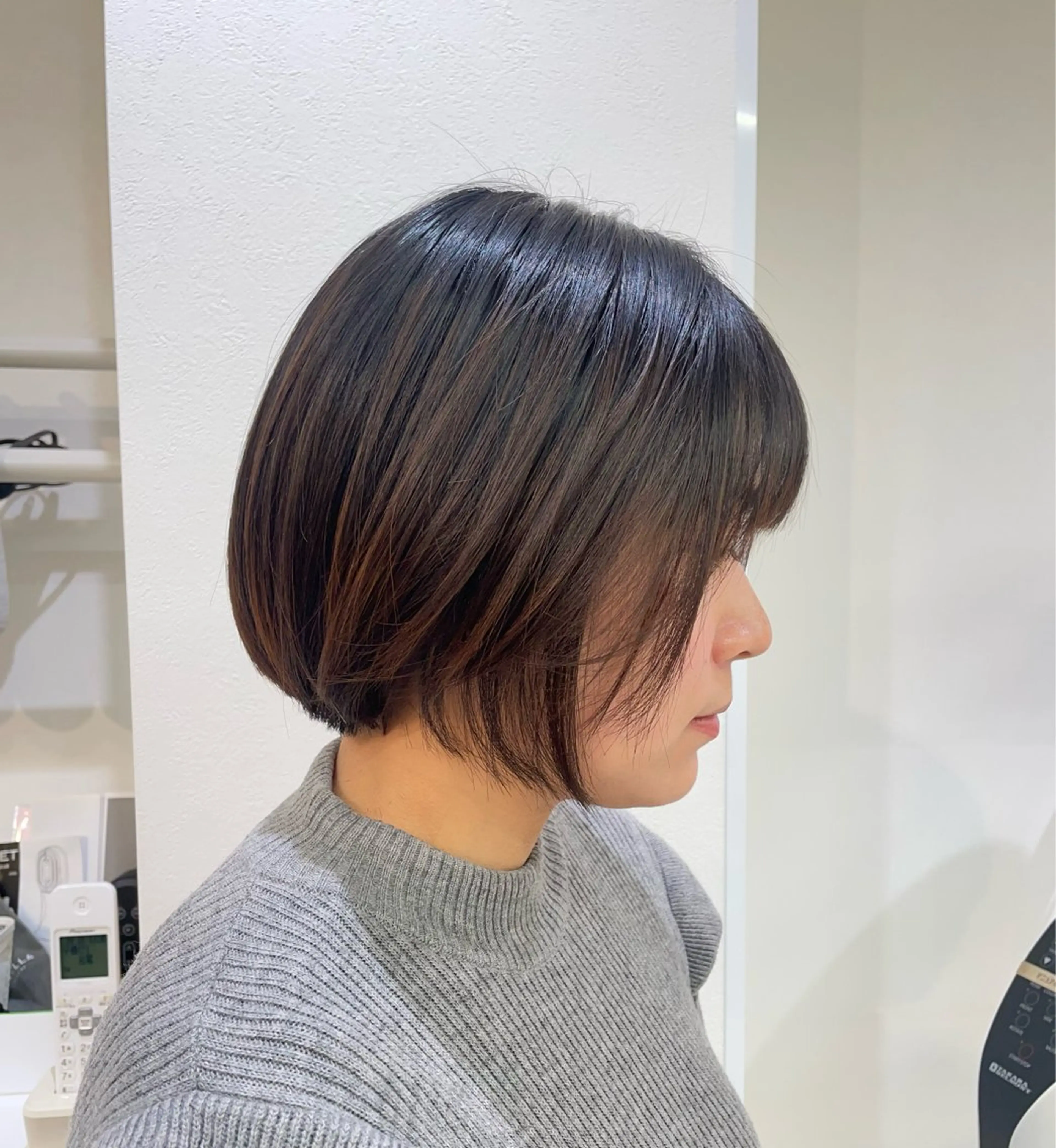 ミディアム 切りっぱなしボブ ボブ カット かずや🍀/髪質改善 /艶髪カラー/眉毛のヘアスタイル