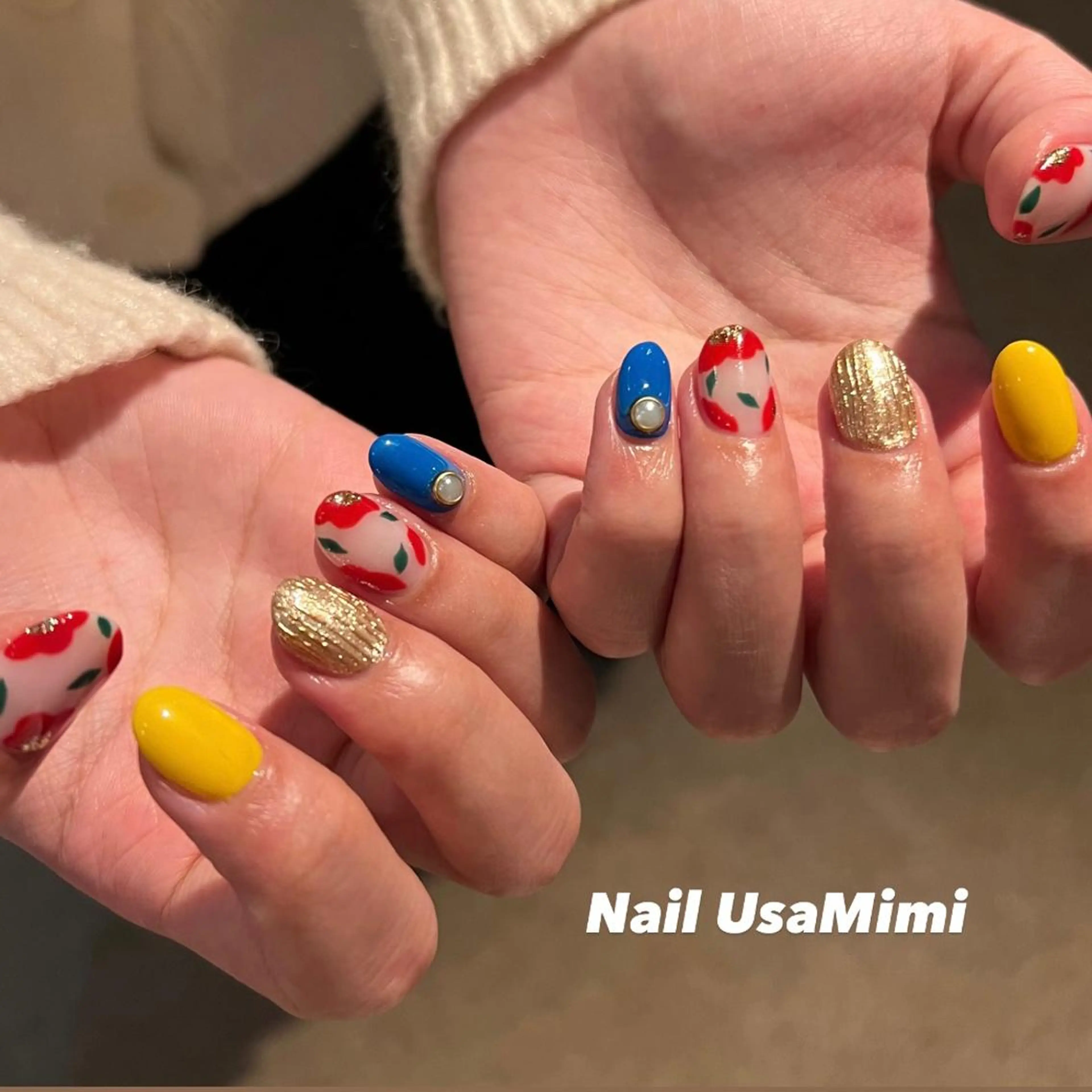 ネイル 成人式 フットネイル ジェルネイル マグネットネイル 持ち込み 本町ネイルNail UsaMimiのネイルデザイン