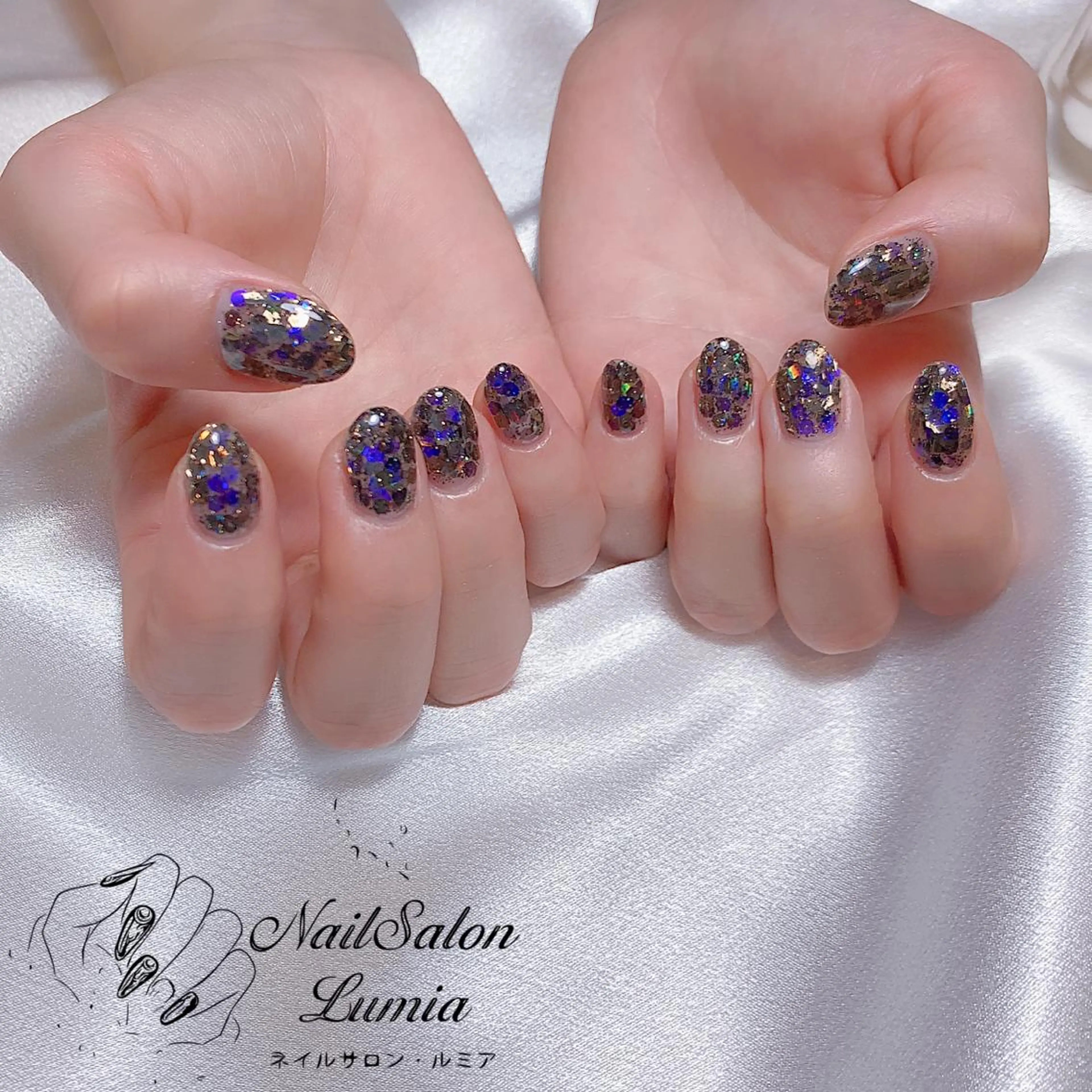 ネイル ラメ(グリッター) ネイルサロン ルミア Lumia 店長のネイルデザイン