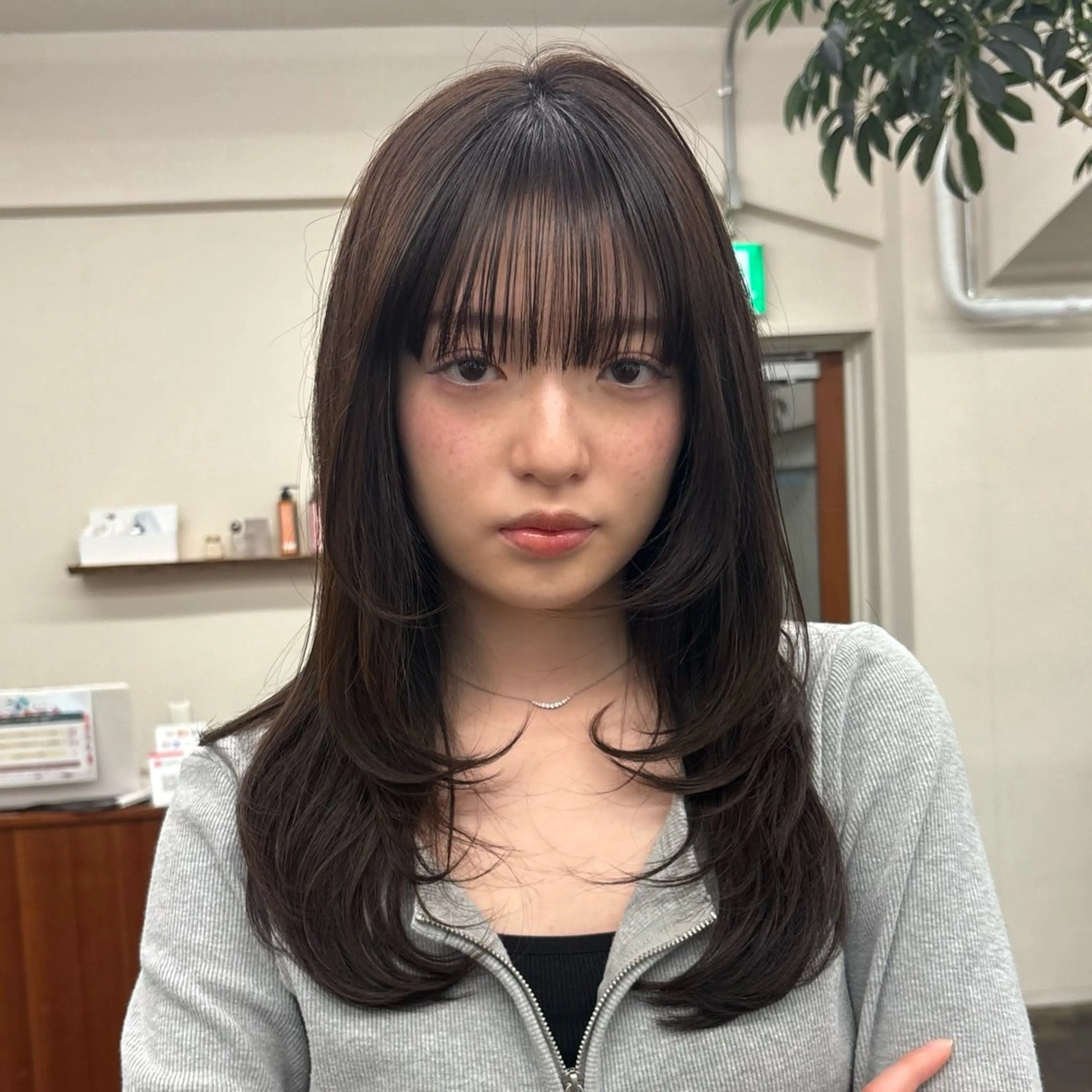 セミロング カット ヘアカラー トリートメント 透明感カラー/顔周り カット/ののか💞のヘアスタイル