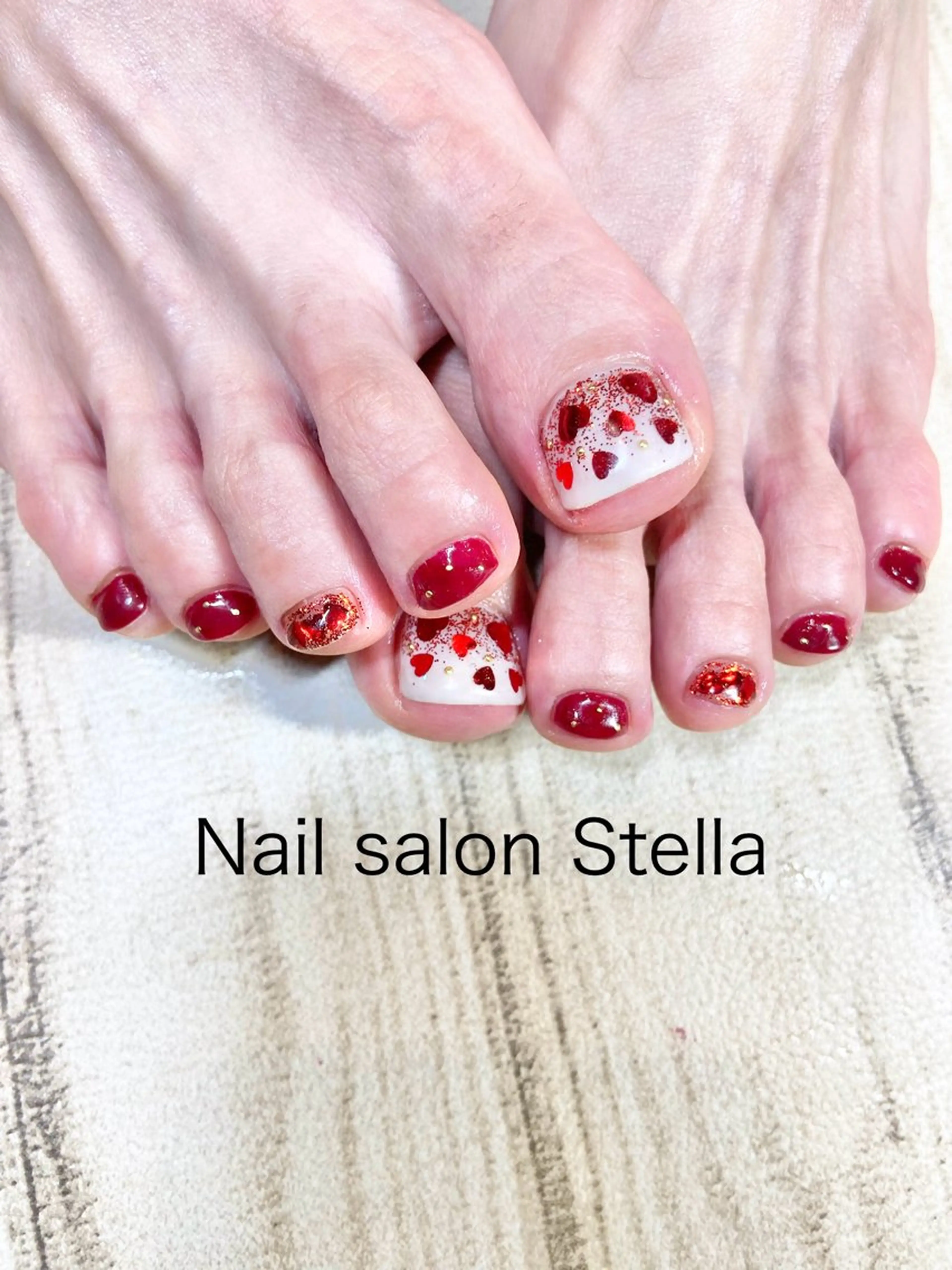 ネイル フットネイル バレンタイン ネイルサロン ステラのネイルデザイン