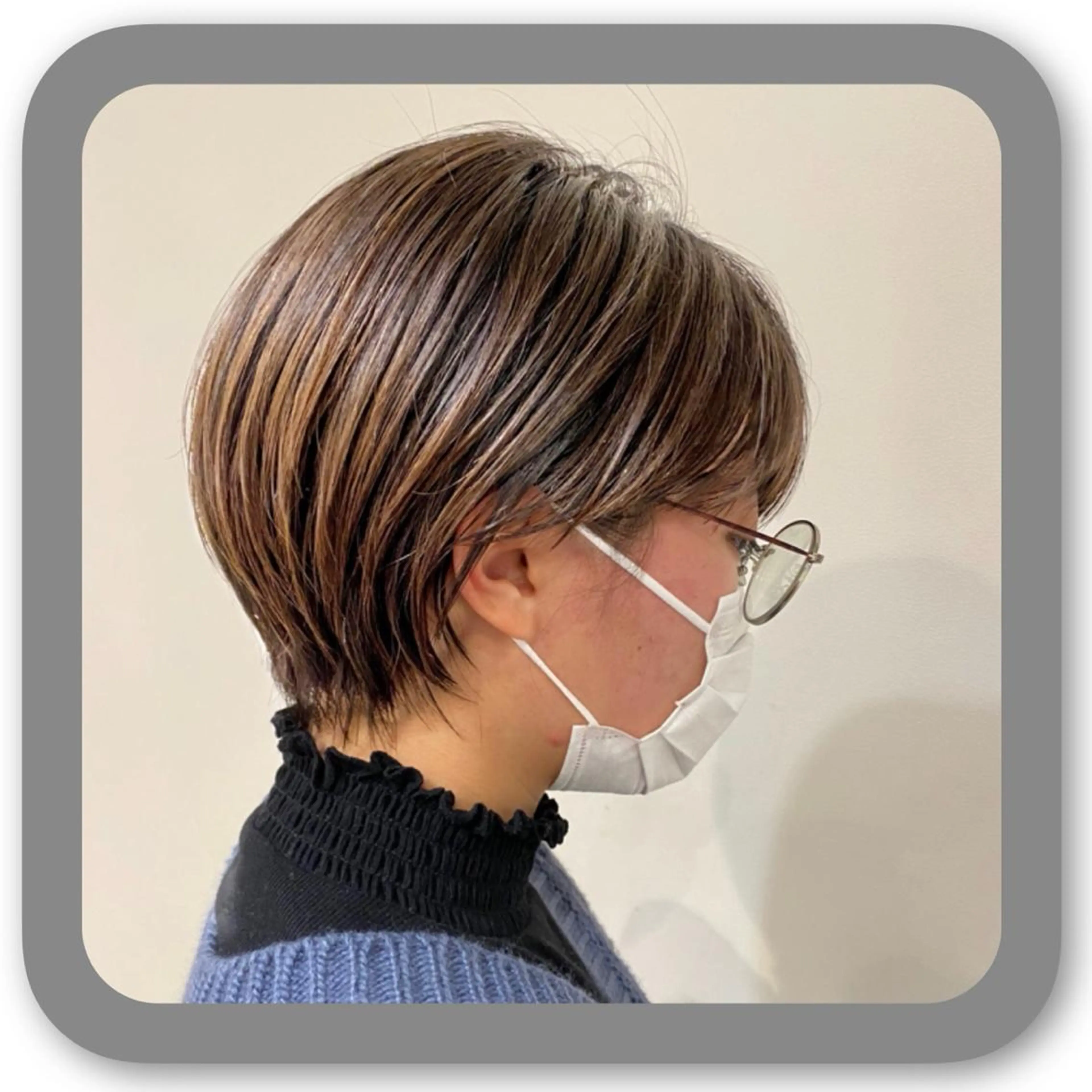 ショート アッシュ ボブ 髪質改善 レイヤーカット ショートヘア カット ショート〜ミディアム 喜多司のヘアスタイル