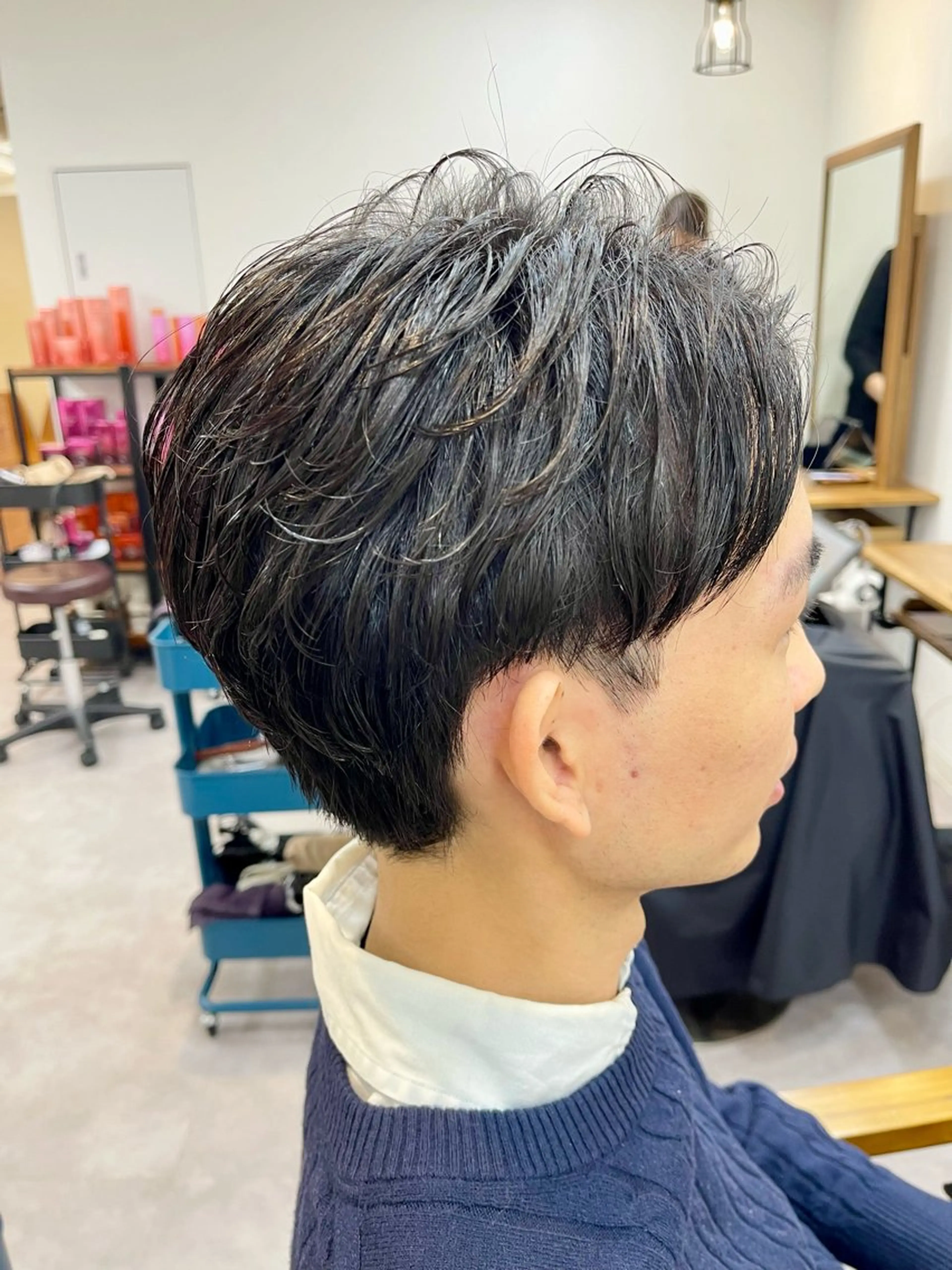 ショート パーマ メンズ ビジネス メンズパーマ カット パーマ 話題の技術✨lore 店長タカハシ　ケントのヘアスタイル