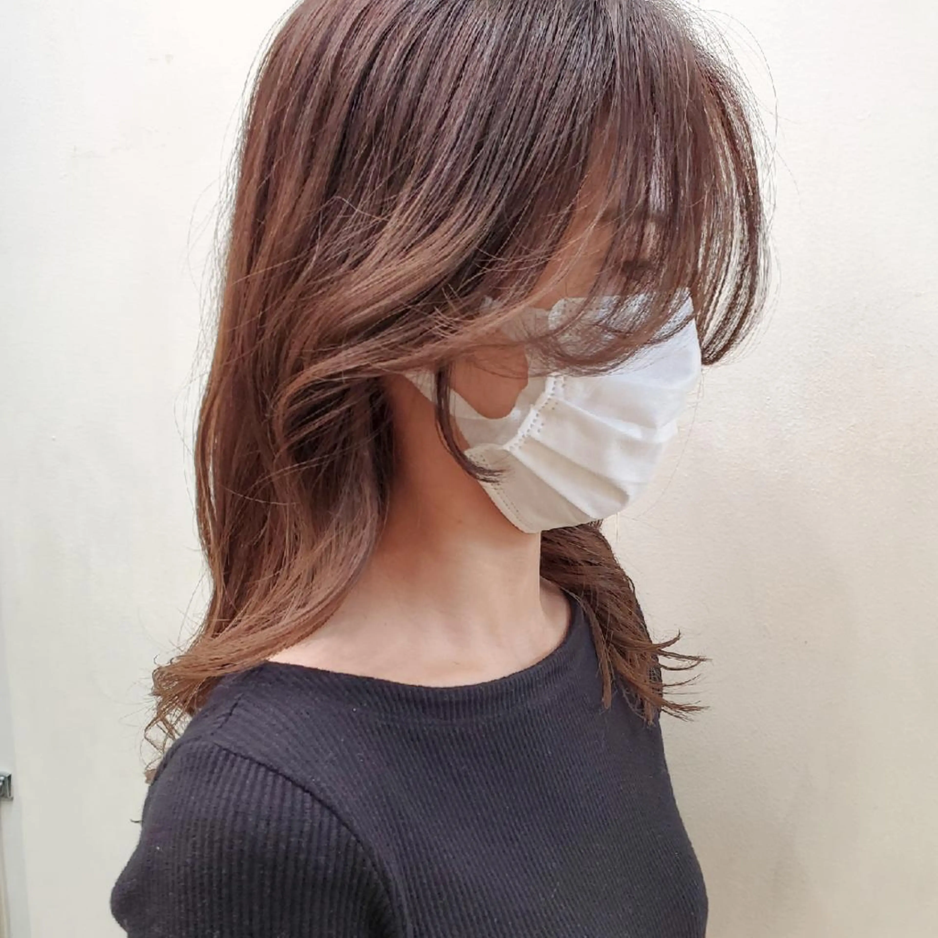 セミロング 韓国風ヘア レイヤーカット 韓国レイヤー　 suzuのヘアスタイル