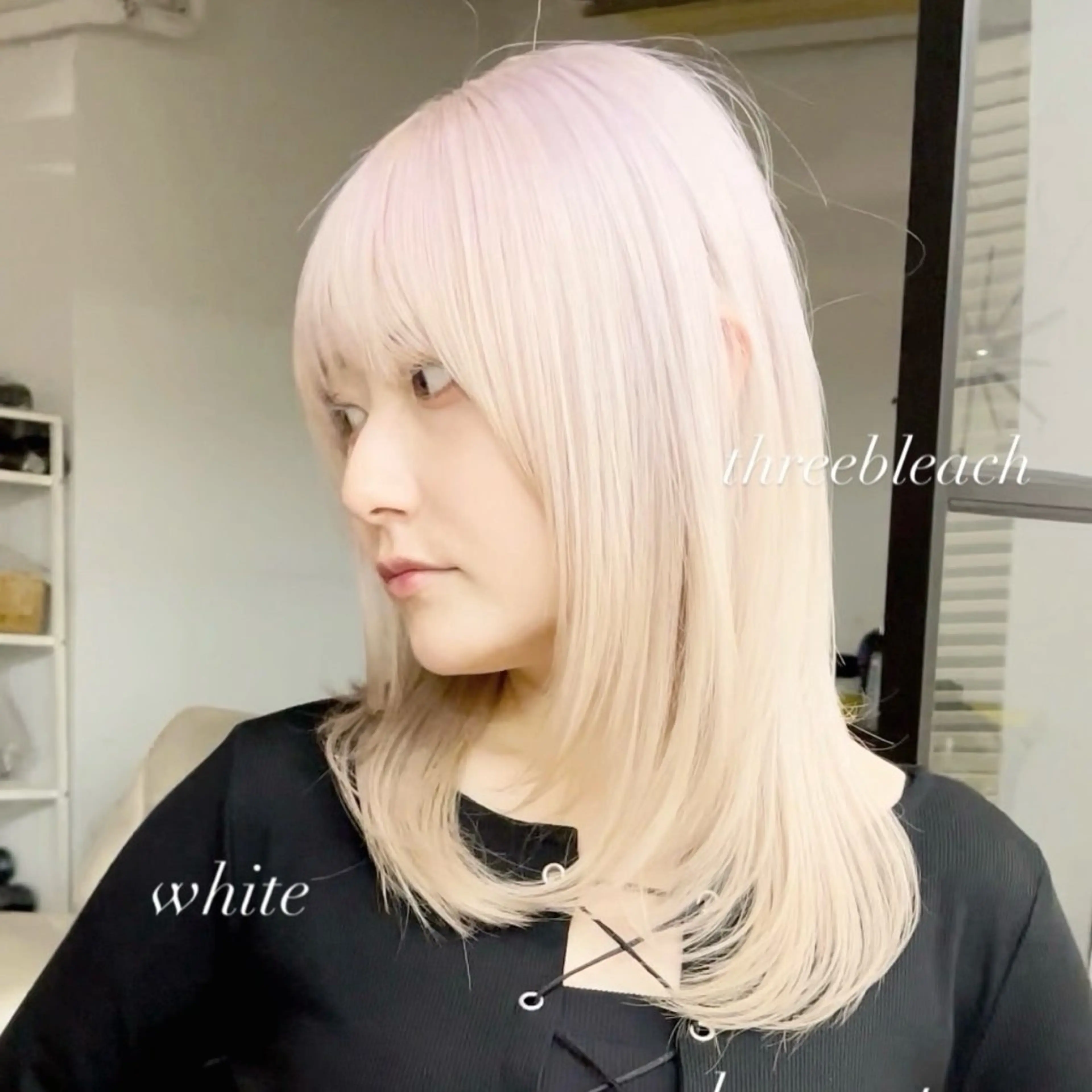 ロング カラー ブリーチ ケアブリーチ デザインカラー ハイトーンカラー ブリーチなしピンク 赤井龍斗のヘアスタイル