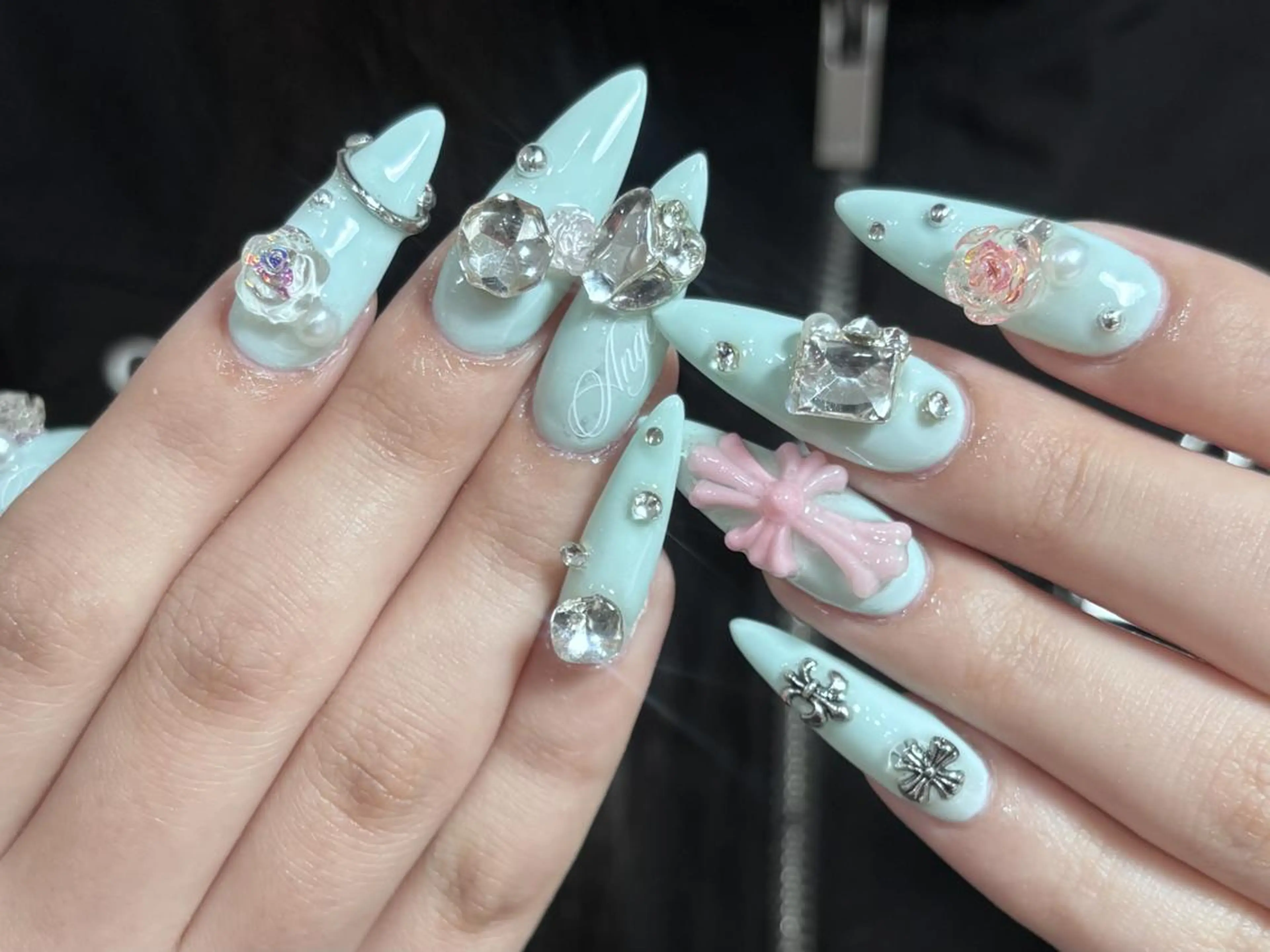 ネイル アートネイル 長さ出し フレンチネイル ジェルネイル キラキラネイル アンアンBelle Nail 池袋のネイルデザイン