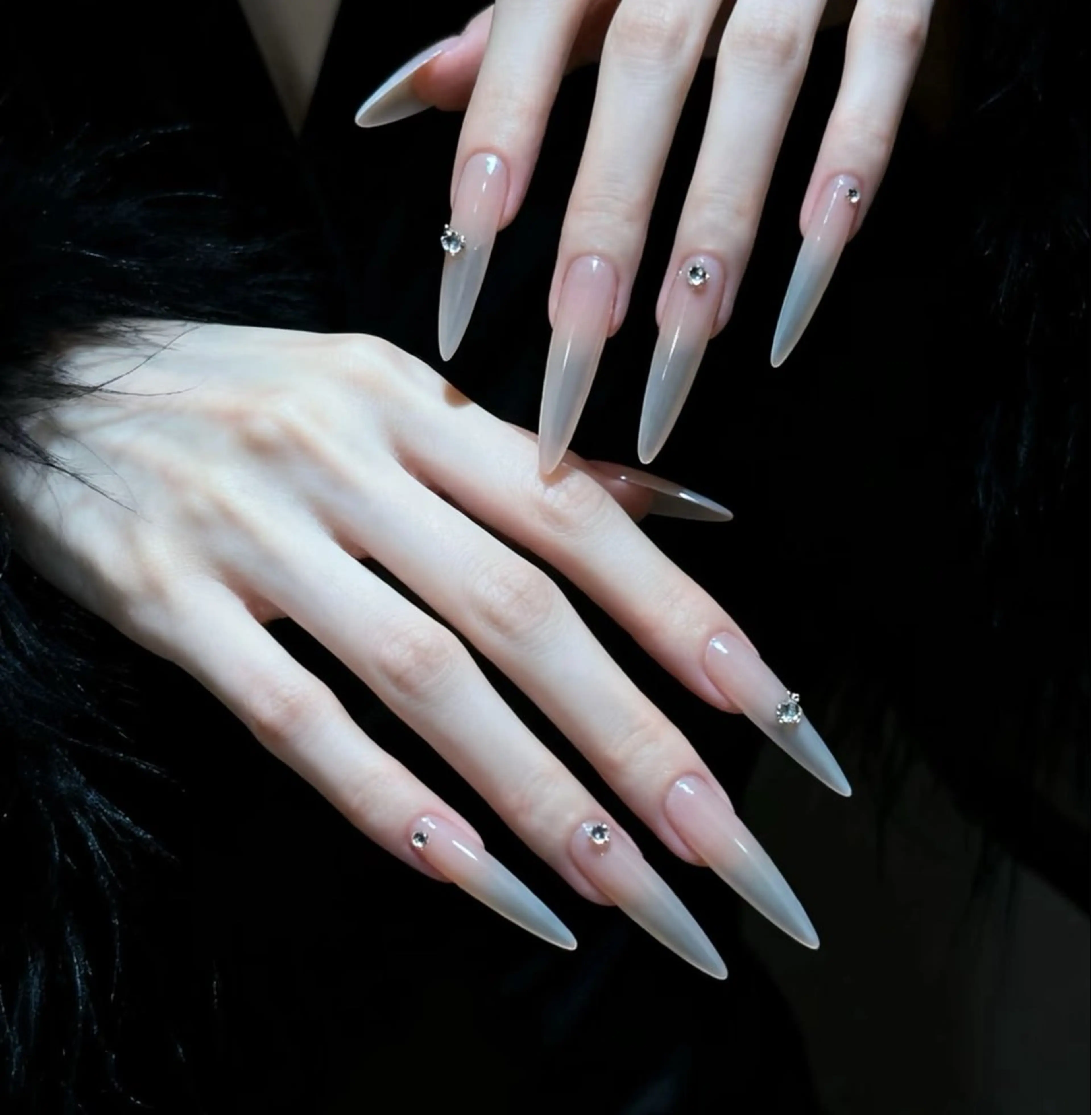 ネイル オーロラネイル フラワーネイル フットネイル フレンチネイル ジェルネイル ハンドネイル 長さだし専門 ありさのネイルデザイン