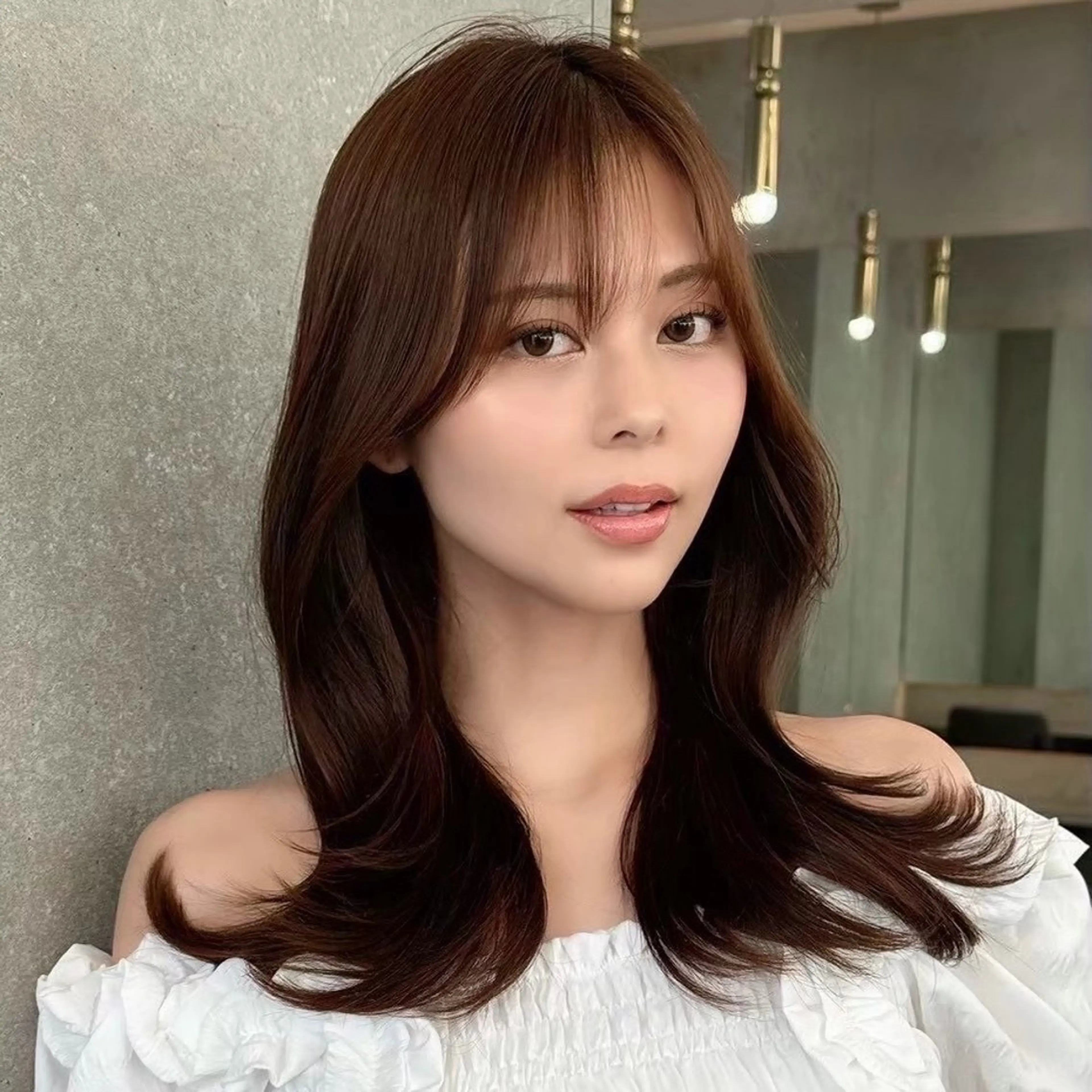 セミロング ボブ/レイヤー/ 縮毛矯正/ 渡邊莉玖のヘアスタイル