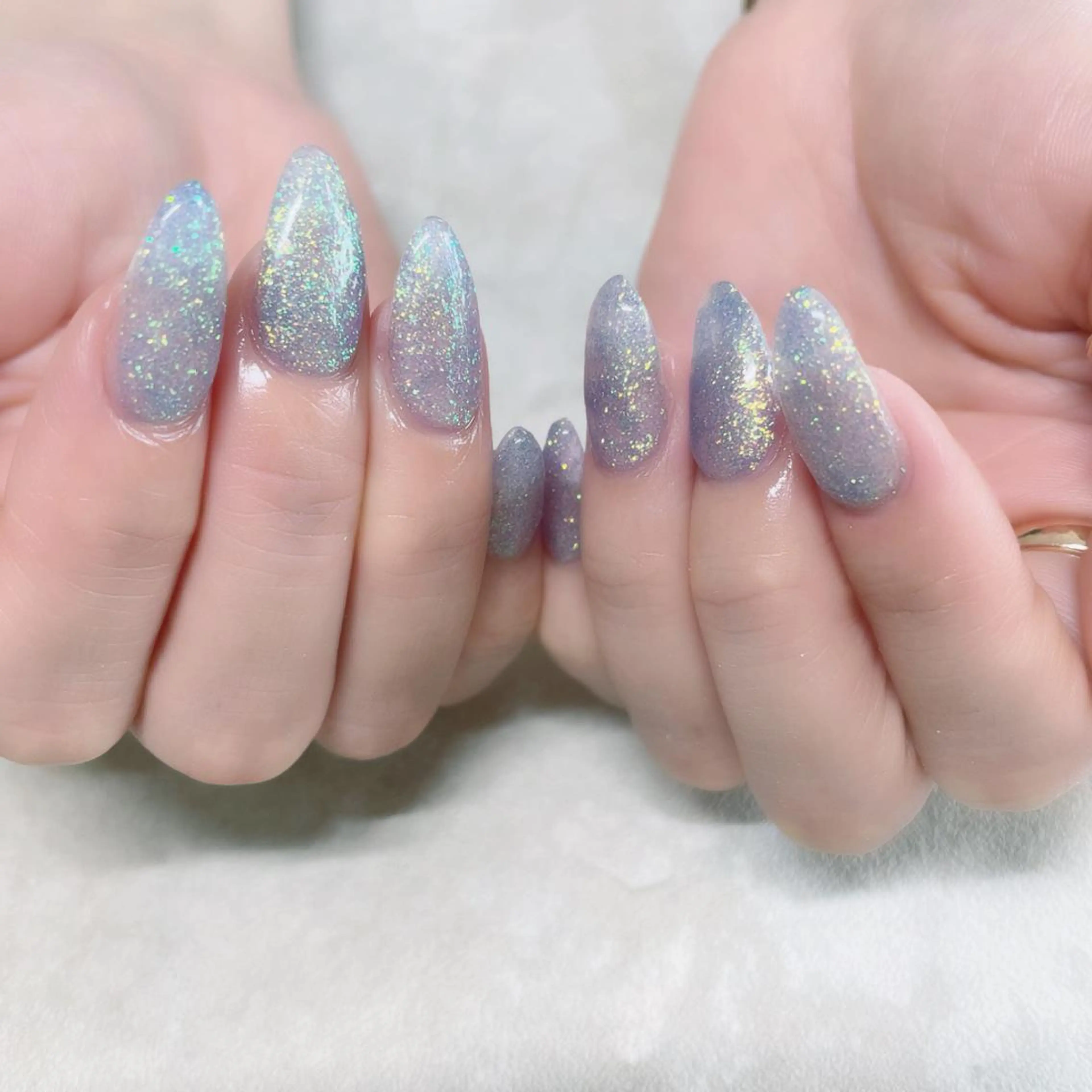 ネイル ラメ(グリッター) ワンカラーネイル ricco risaiaのネイルデザイン