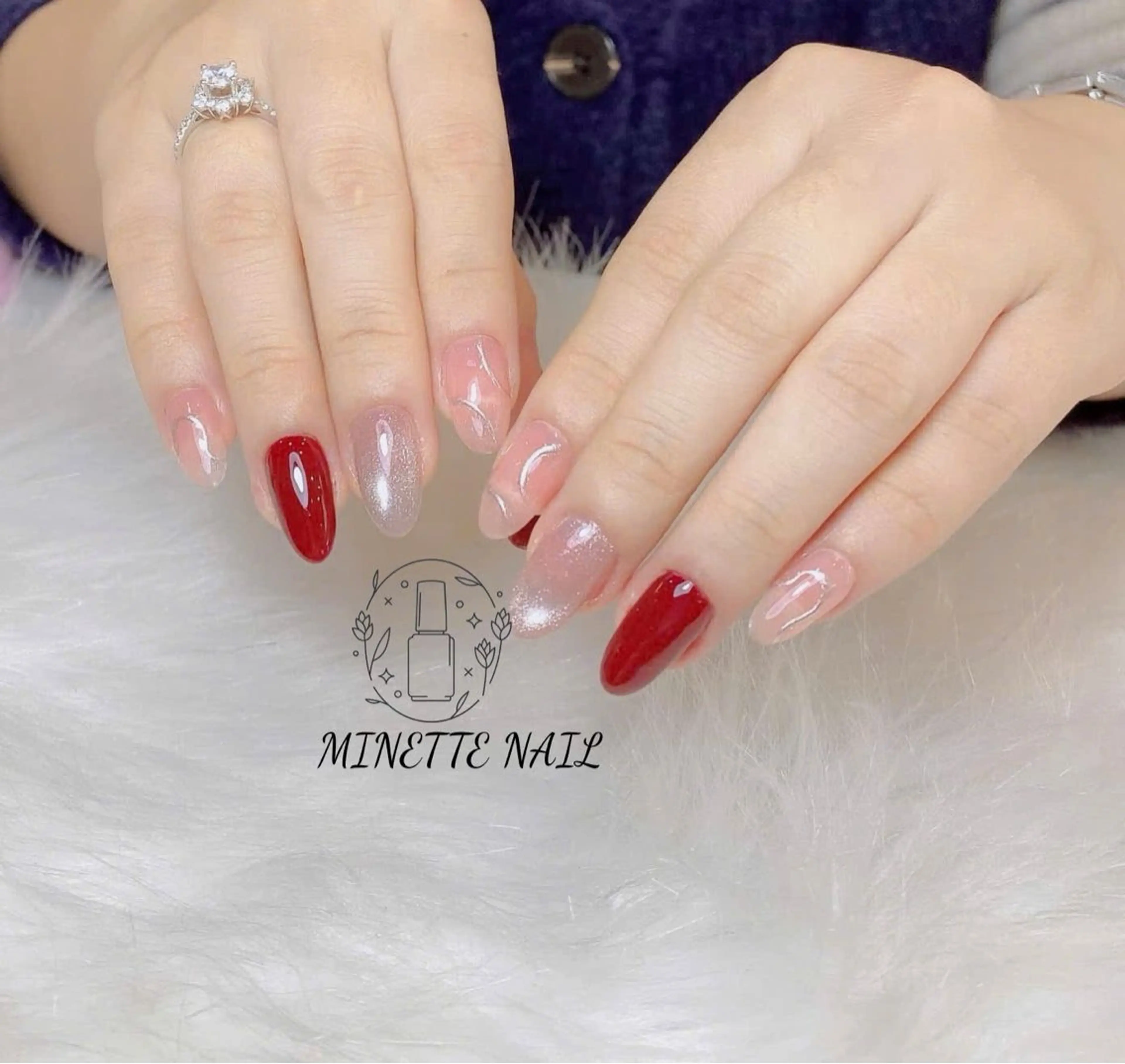 ネイル フレンチネイル ジェルネイル グラデーション マグネットネイル ミラーネイル Minette Nailのネイルデザイン