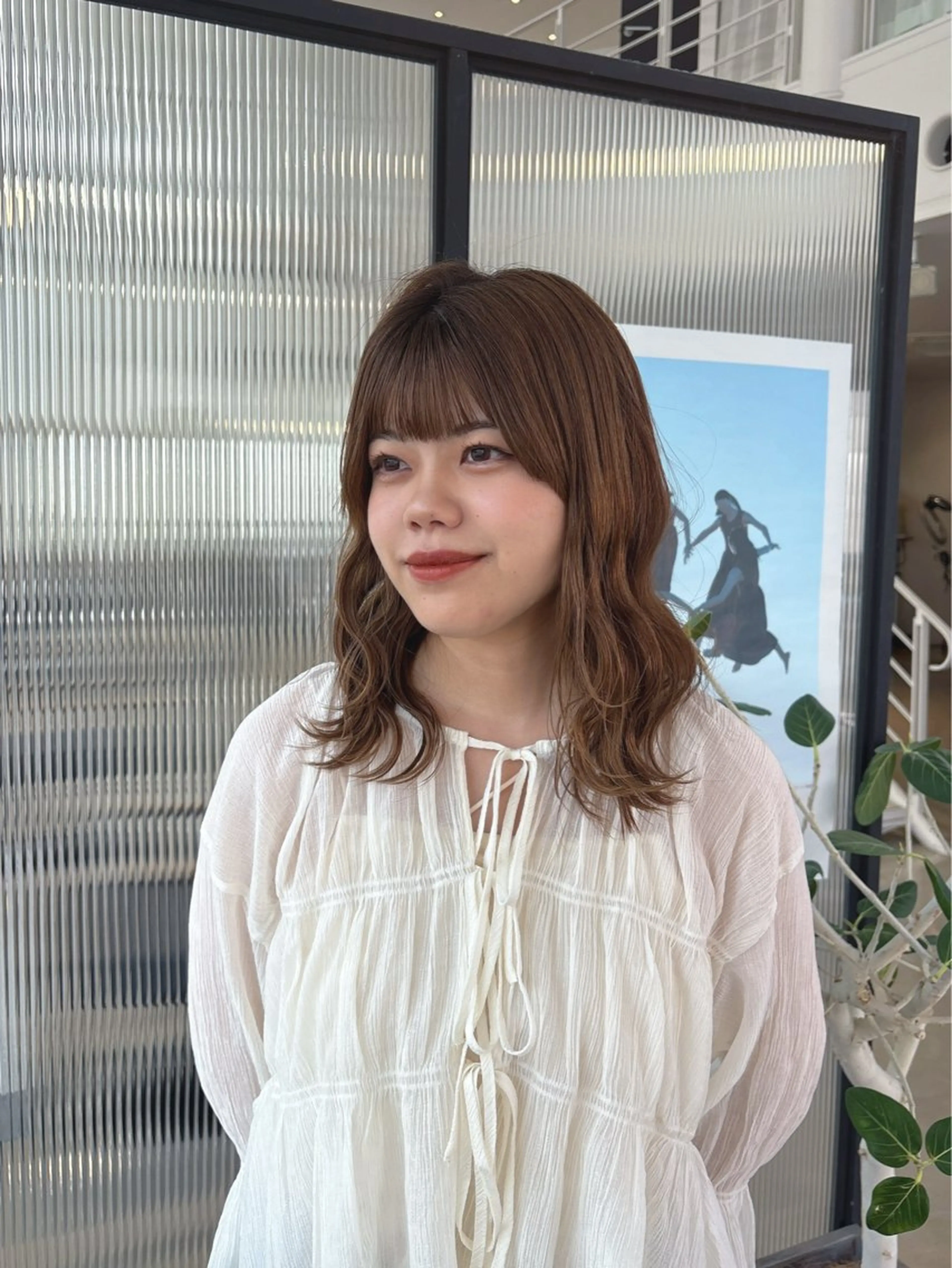 ミディアム カラー 韓国ヘア/透明感カラ ー/メンズレディースのヘアスタイル