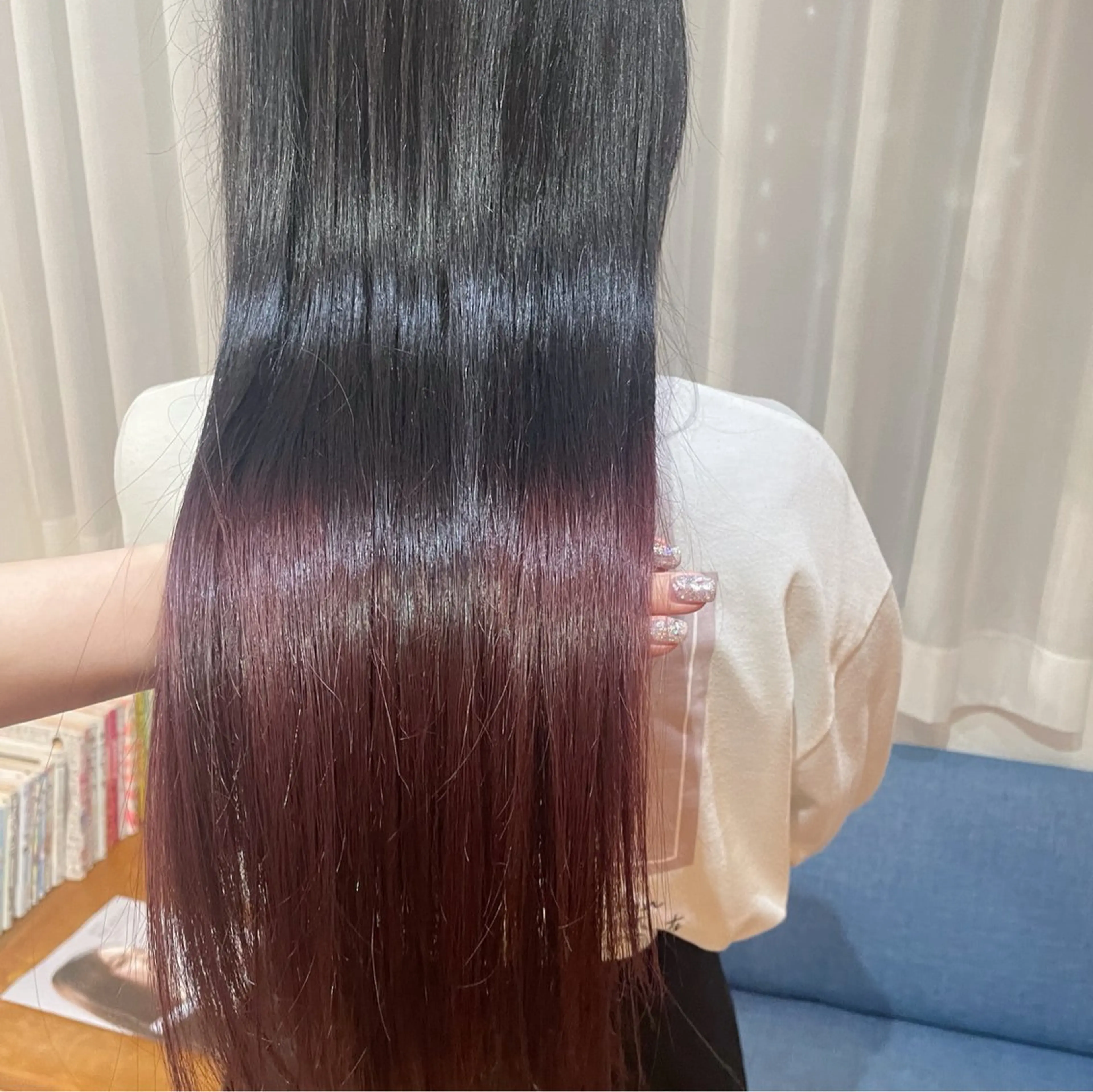 セミロング カラー ブリーチ グラデーションカラー カット ヘアカラー トリートメント なつき/艶ピンク/ girly hairのヘアスタイル