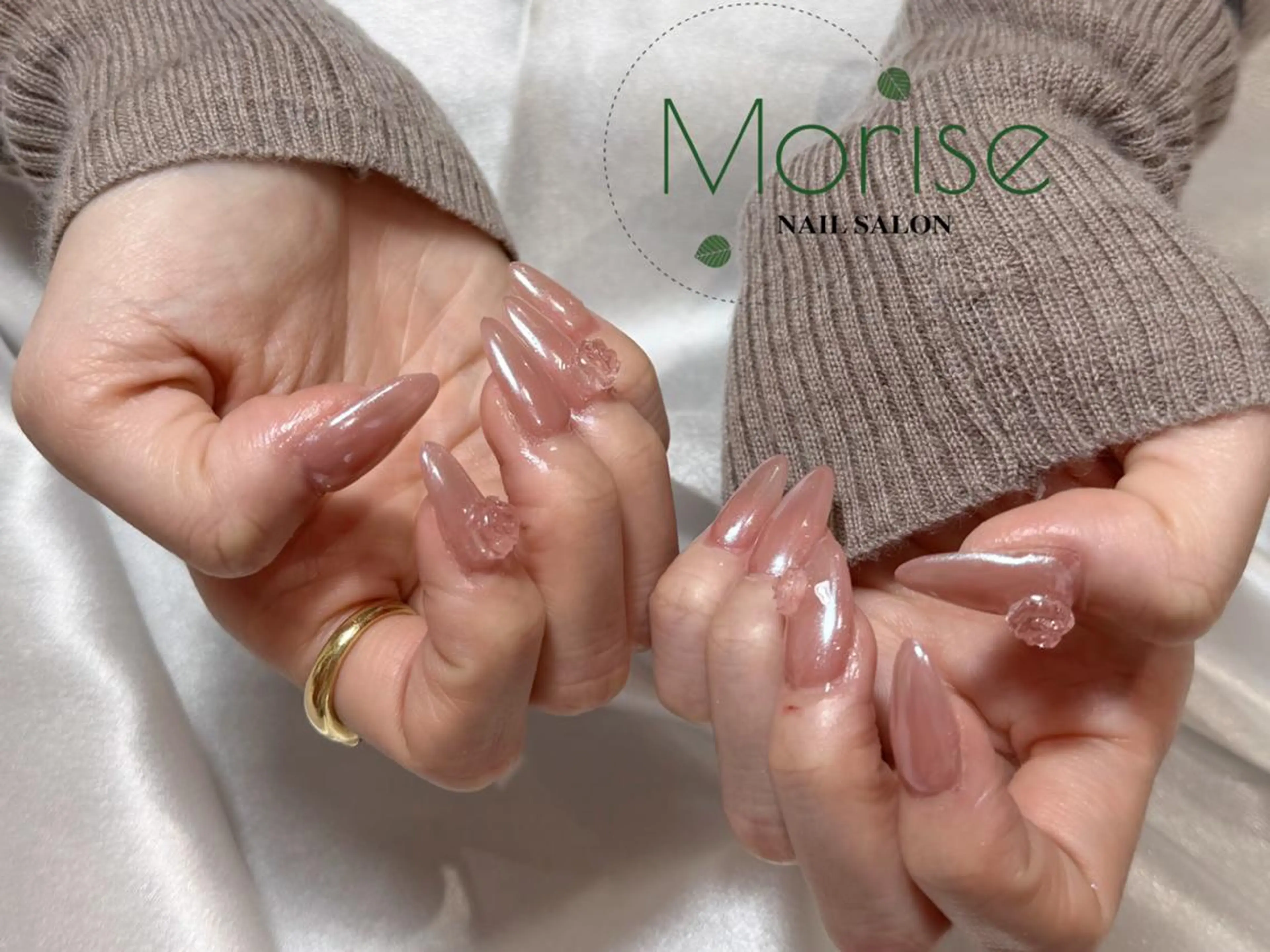 ネイル 長さ出し フレンチネイル ジェルネイル ガラスフレンチ 韓国ネイル MoriseNail Jr研修💜はるかのネイルデザイン