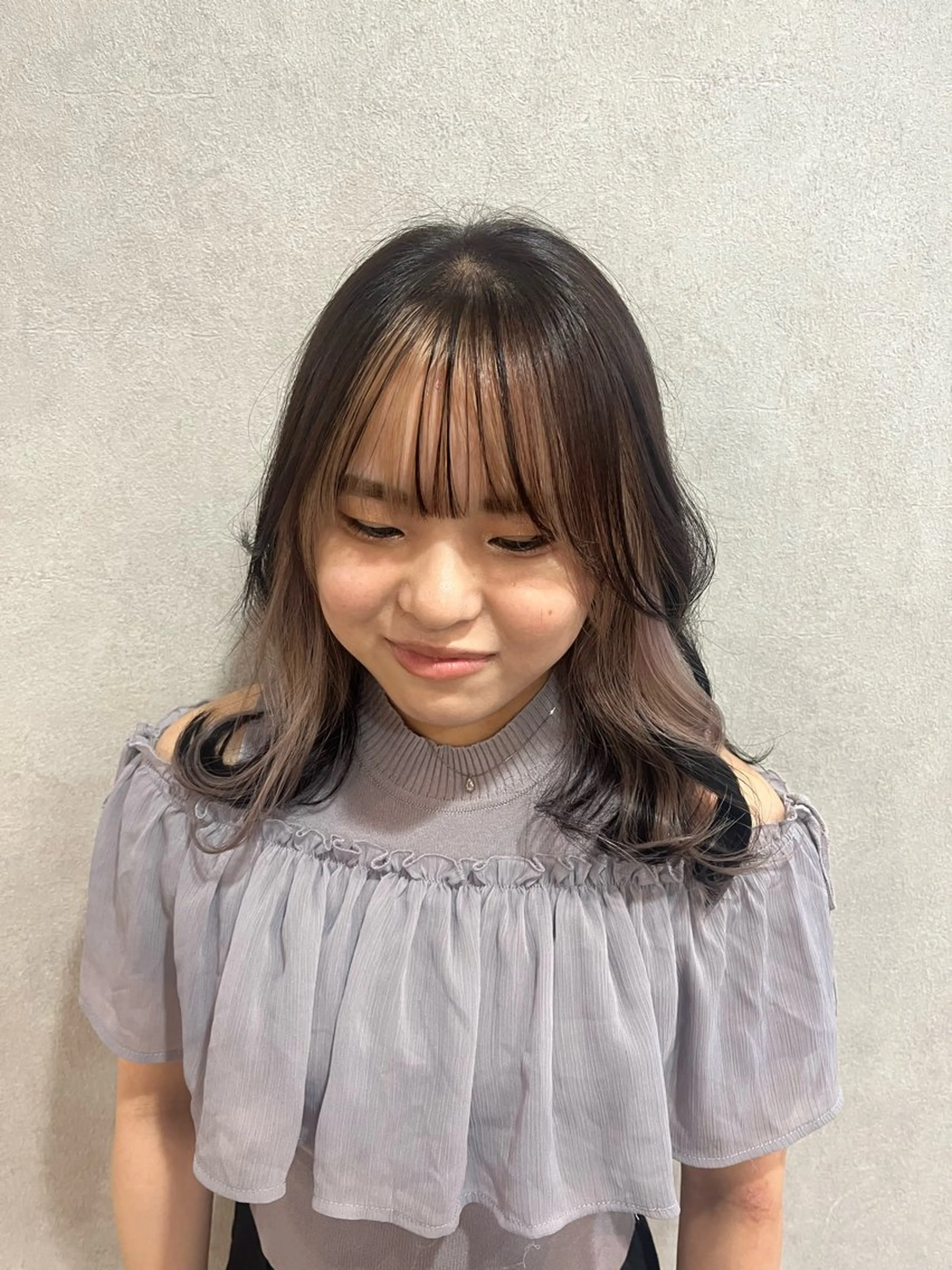 カラー ミストバング デザインカラー  フェイスフレーミング いまい ちひろのヘアスタイル