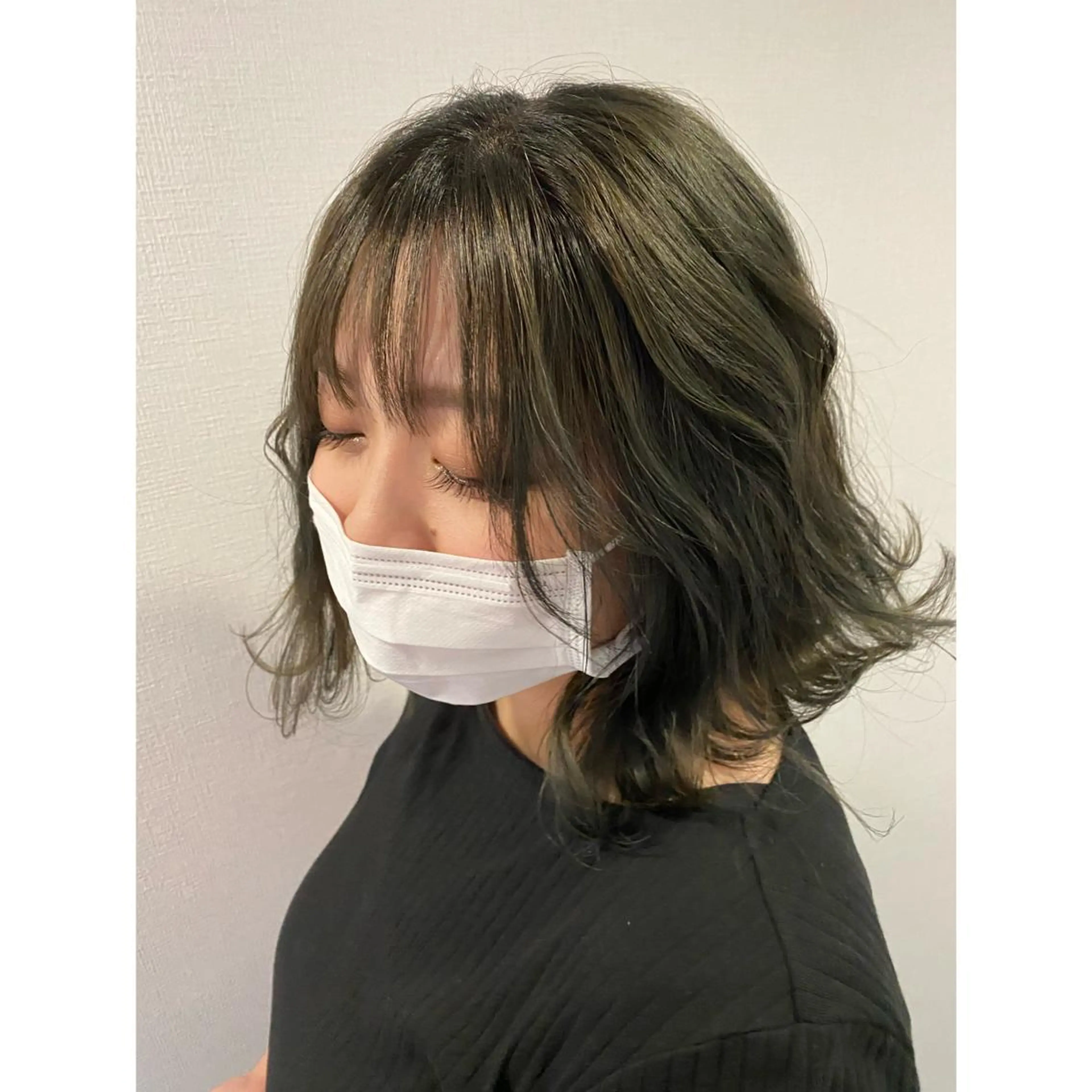 ミディアム カラー オリーブカラー 田上 (たのうえ)のヘアスタイル