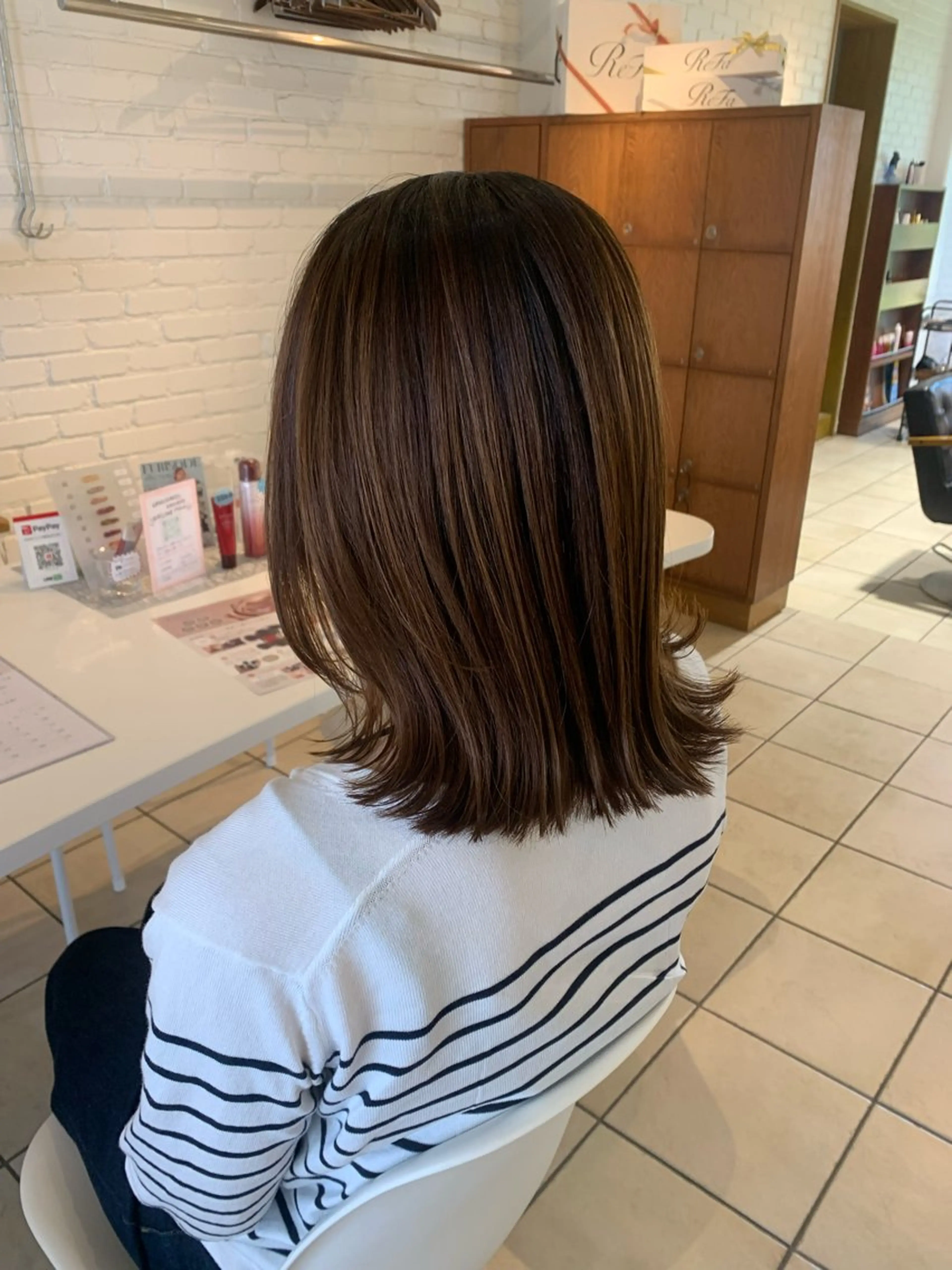 ミディアム カラー ベージュカラー 透明感カラー ハイライトカラー ハイライト 澤田 しおりのヘアスタイル