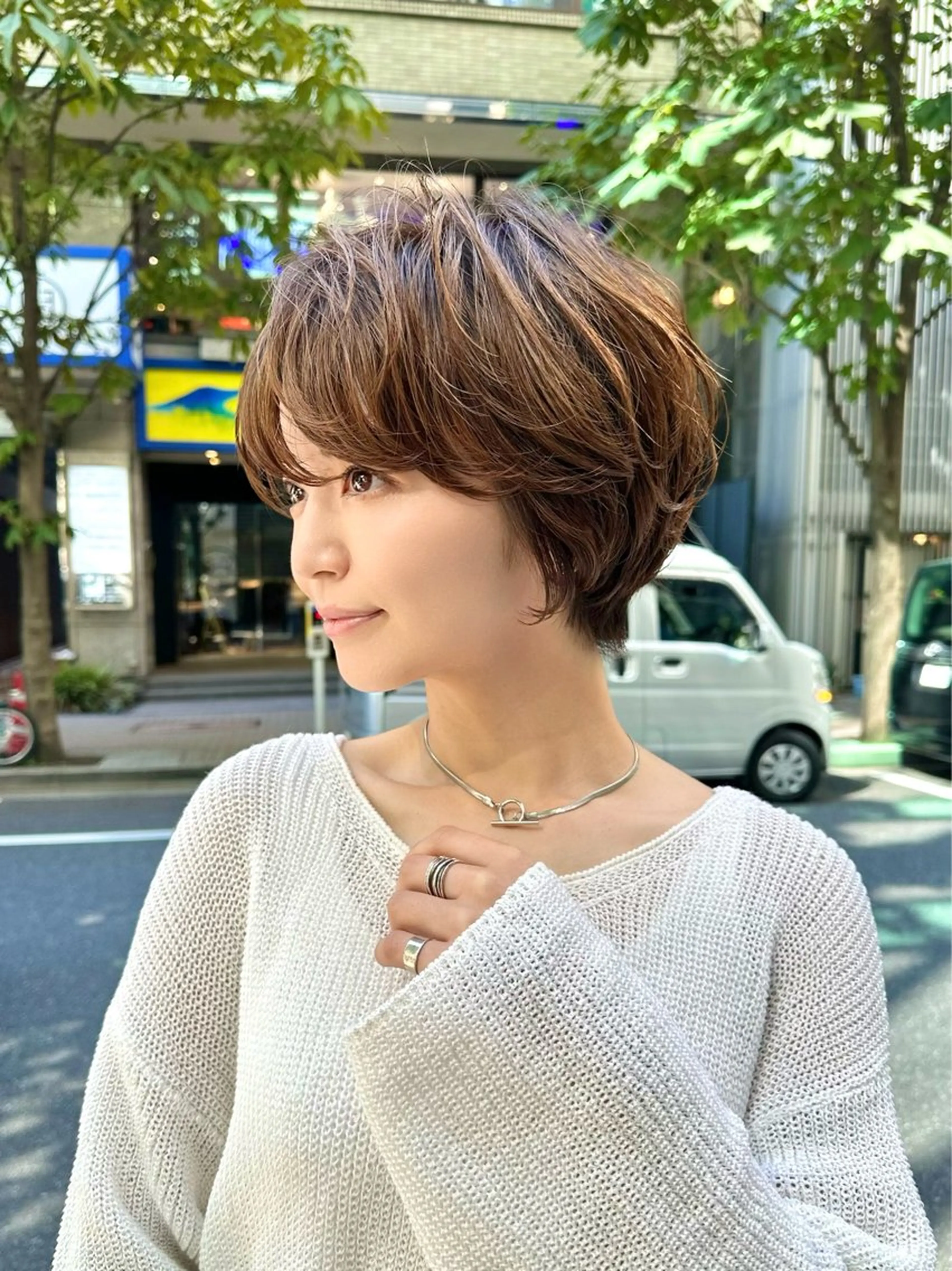 ショート 結べるレイヤーカット /カラー/あさかのヘアスタイル