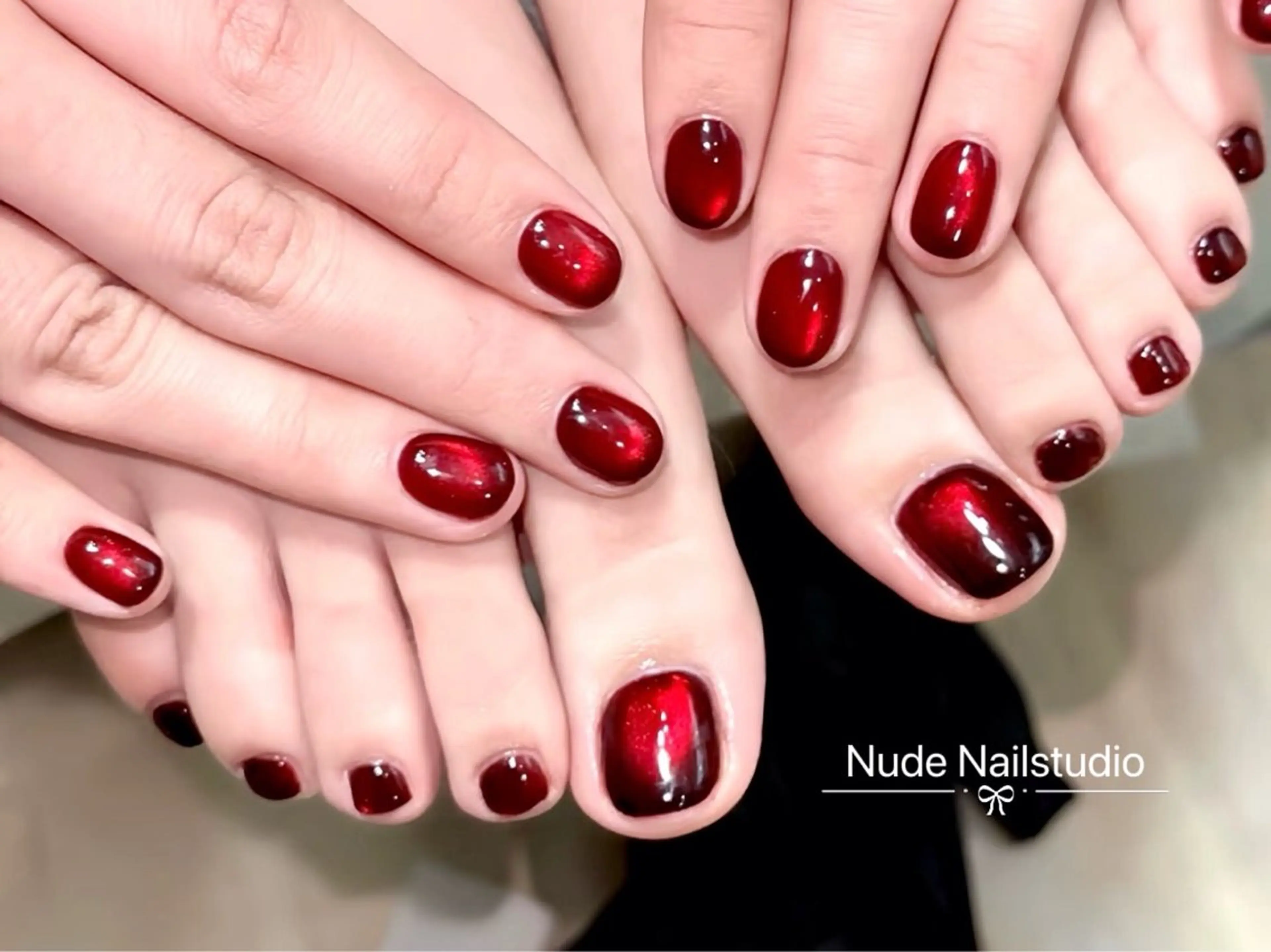 ネイル チークネイル 長さ出し フットネイル フレンチネイル ジェルネイル Nude Nailstudioのネイルデザイン