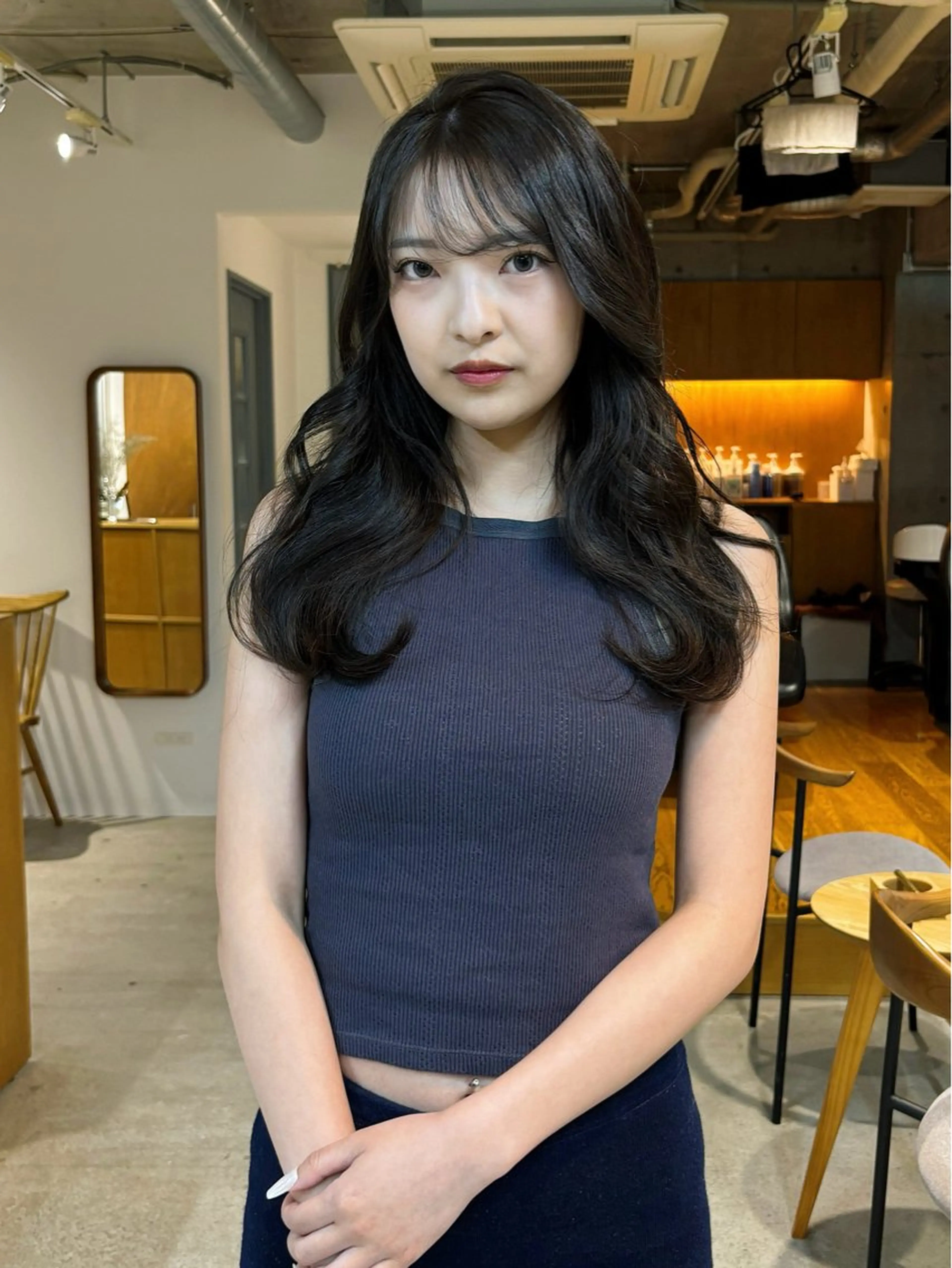 セミロング カラー レイヤーカット 林　蓮／レイヤー ／透明感カラーのヘアスタイル