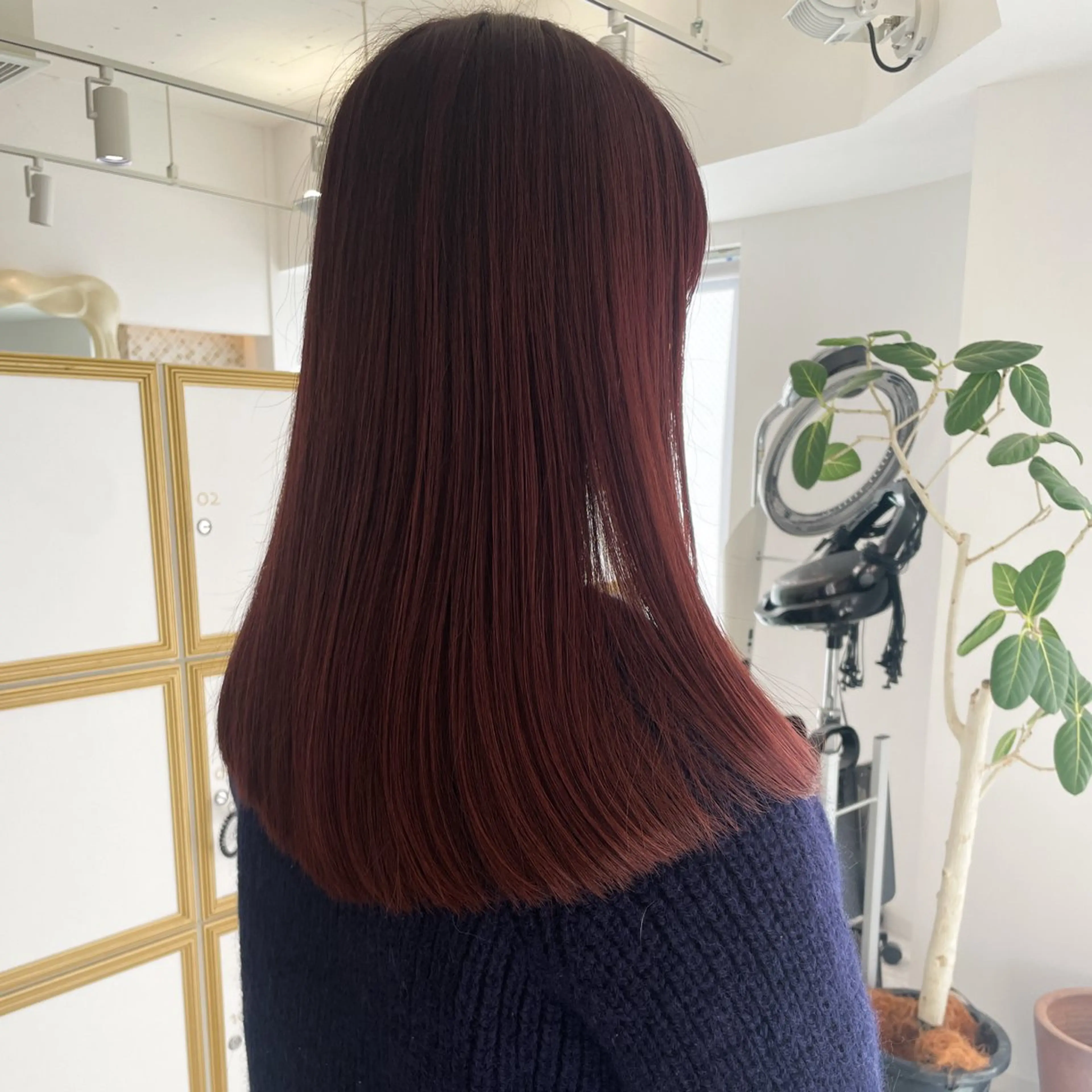 セミロング レッドブラウン 似合わせヘア🤍 面田法子のヘアスタイル