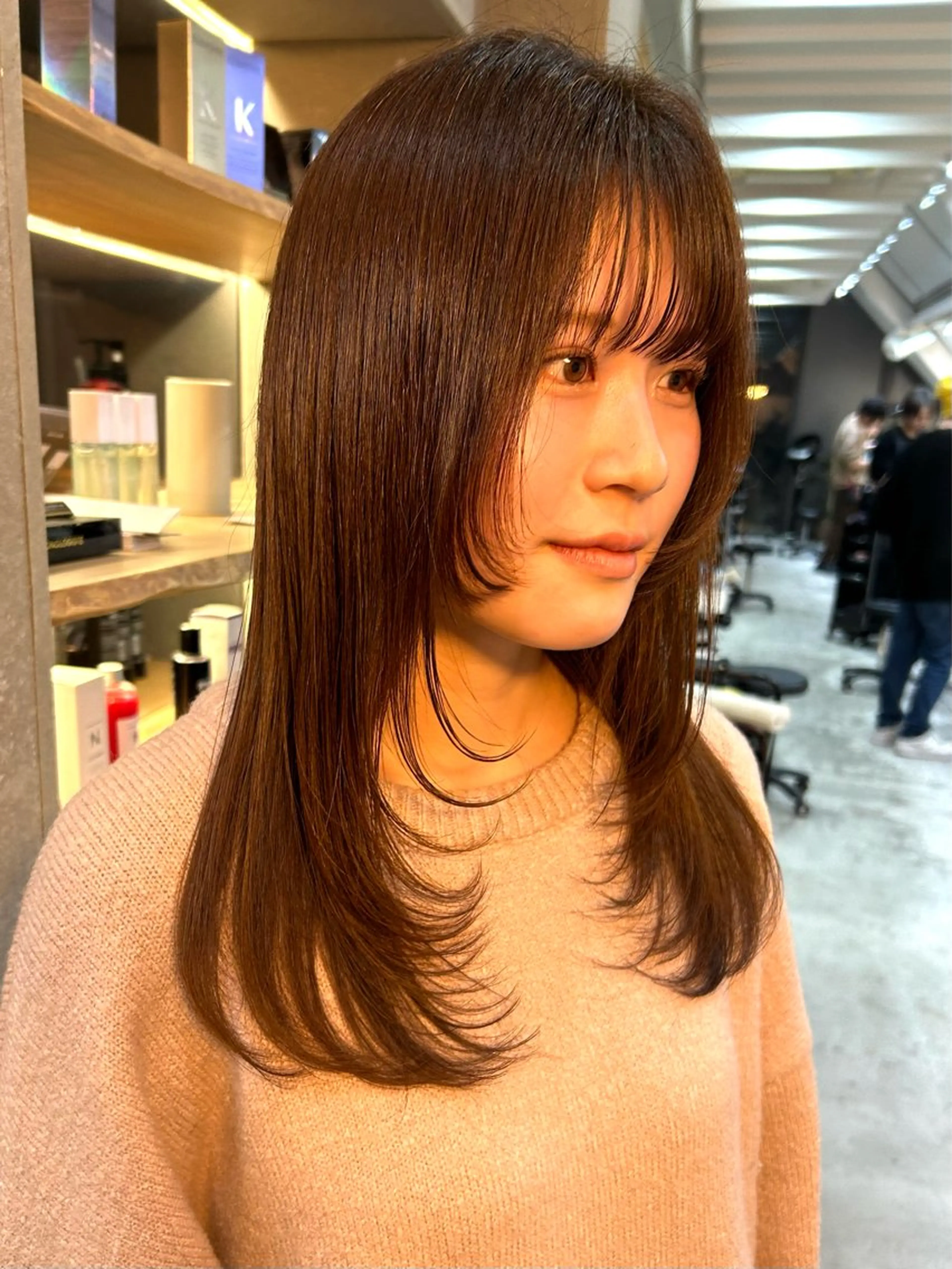 セミロング 顔まわりレイヤー 顔周りカット レイヤーカット 似合わせカット ボブ/くびれボブ/ 髪質改善/Ru-kaのヘアスタイル