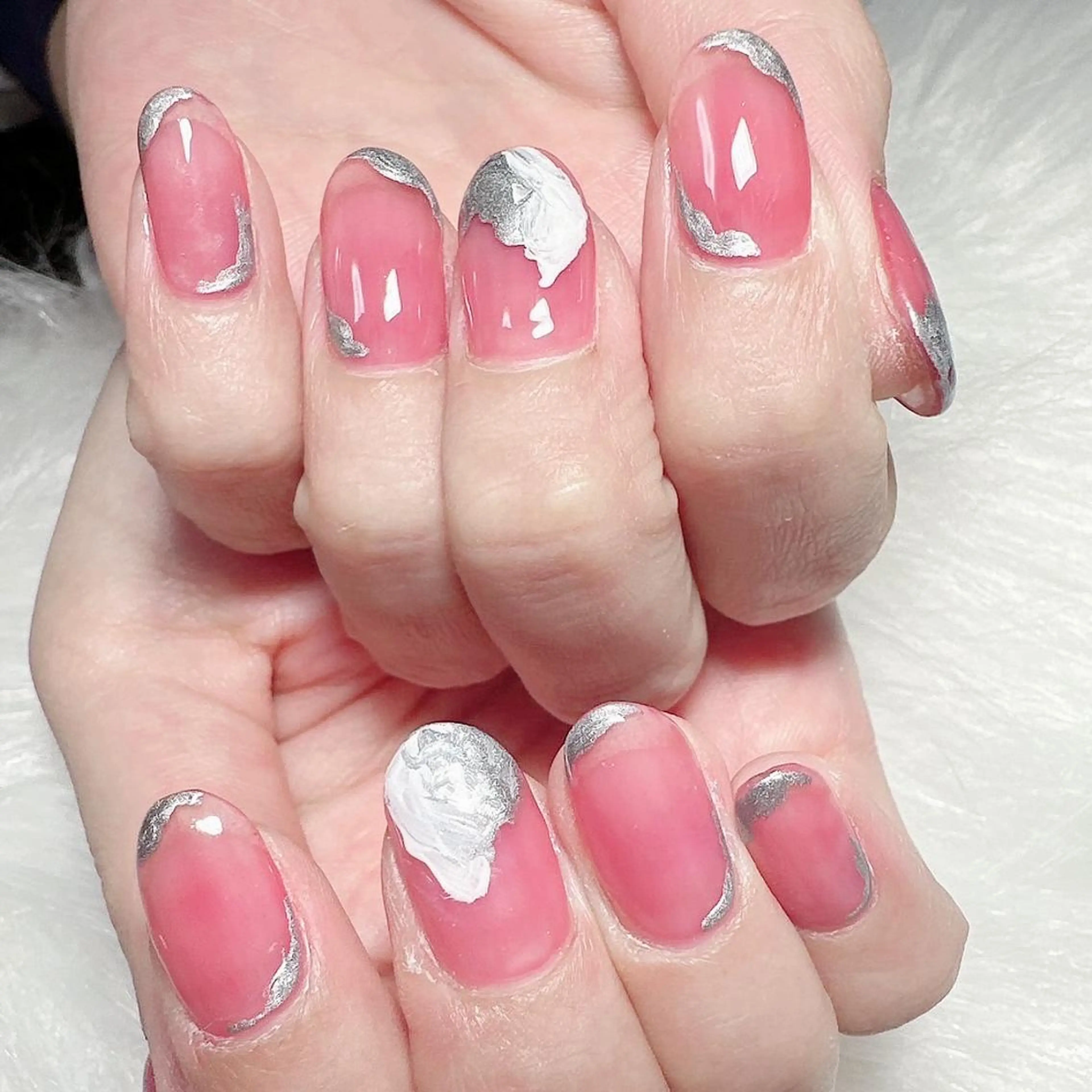 ネイル 大理石ネイル(マーブル) ニュアンスネイル ハンドネイル アップネイル 山口のネイルデザイン