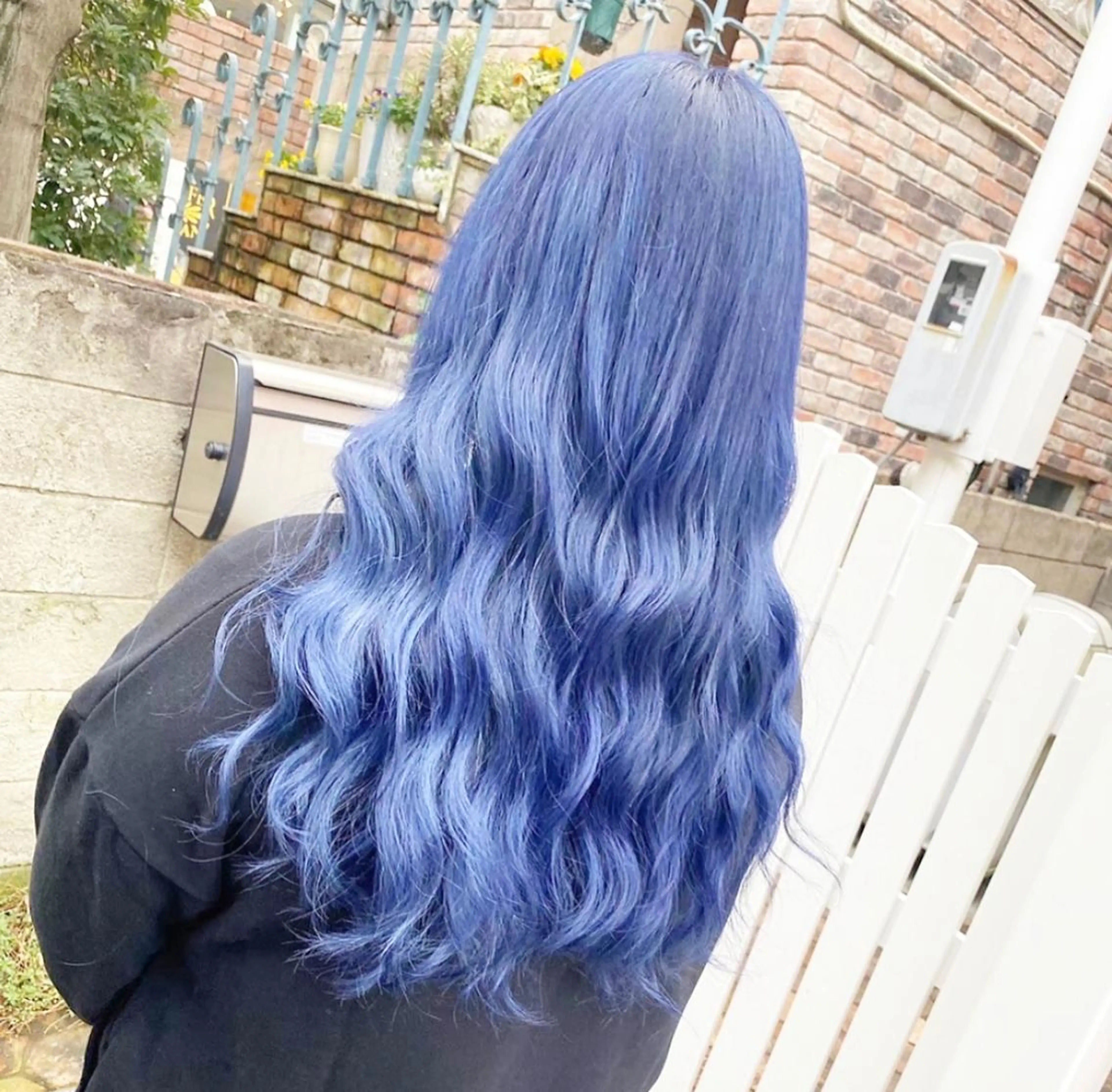 ロング カラー ヘアアレンジ ブルーカラー ❄️💛エクステ ブリーチ❄️yukiのヘアスタイル