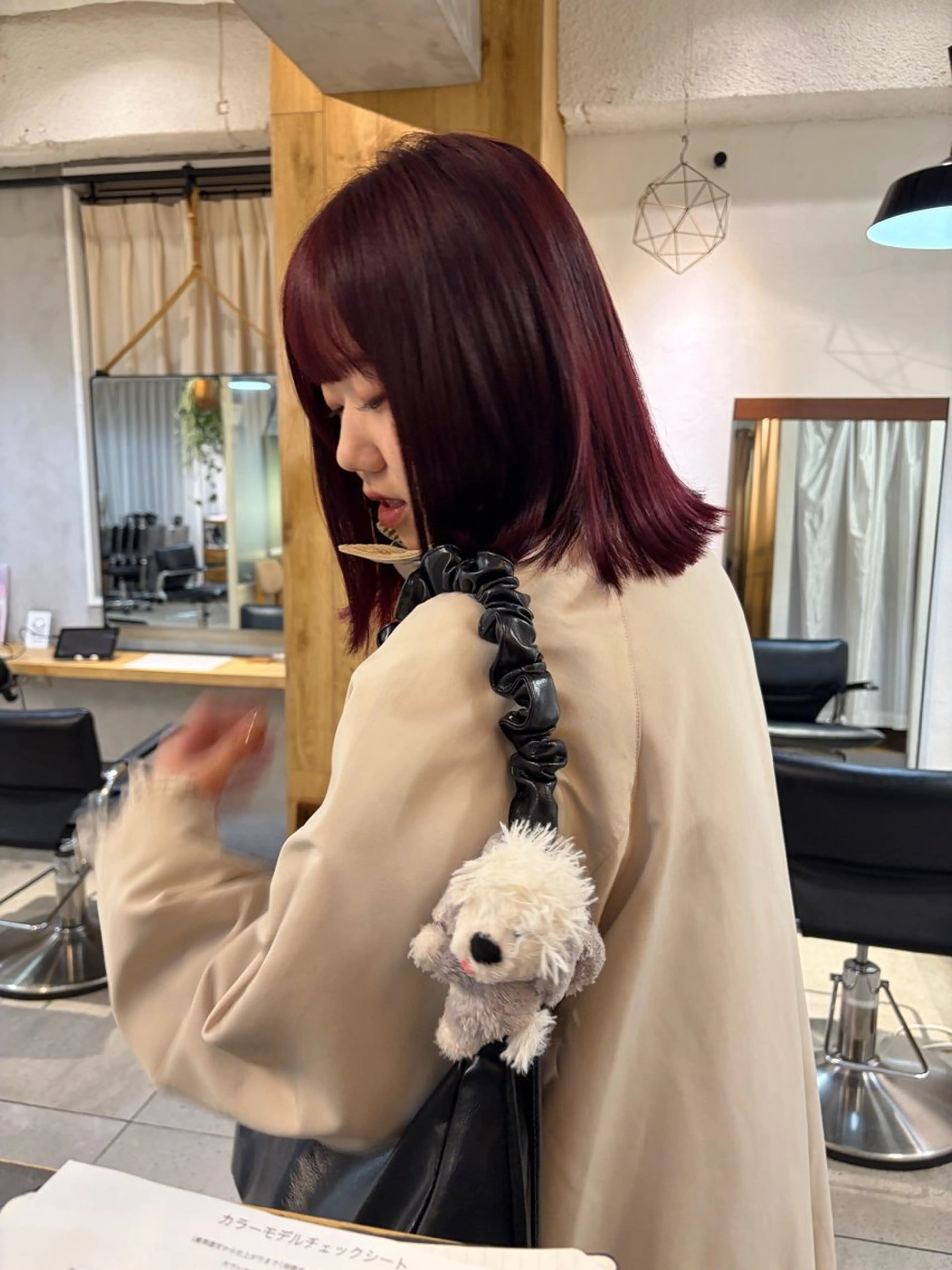 ミディアム カラー カット ヘアカラー トリートメント じゅわっと暖色カラー 🍊Moemiのヘアスタイル