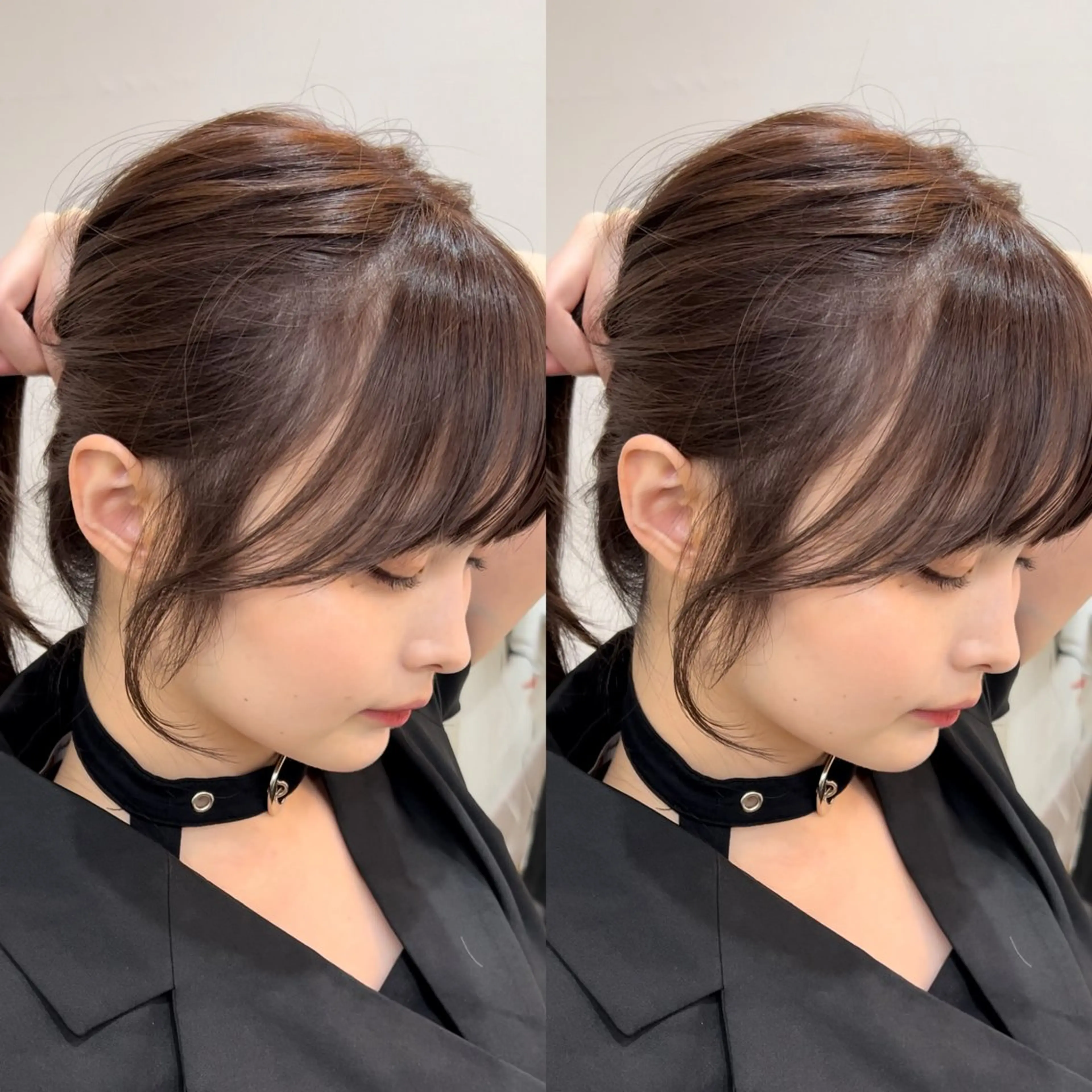 セミロング カラー 顔周りカット ʚザクザクレイヤー× 艶透明感/にしじまɞのヘアスタイル