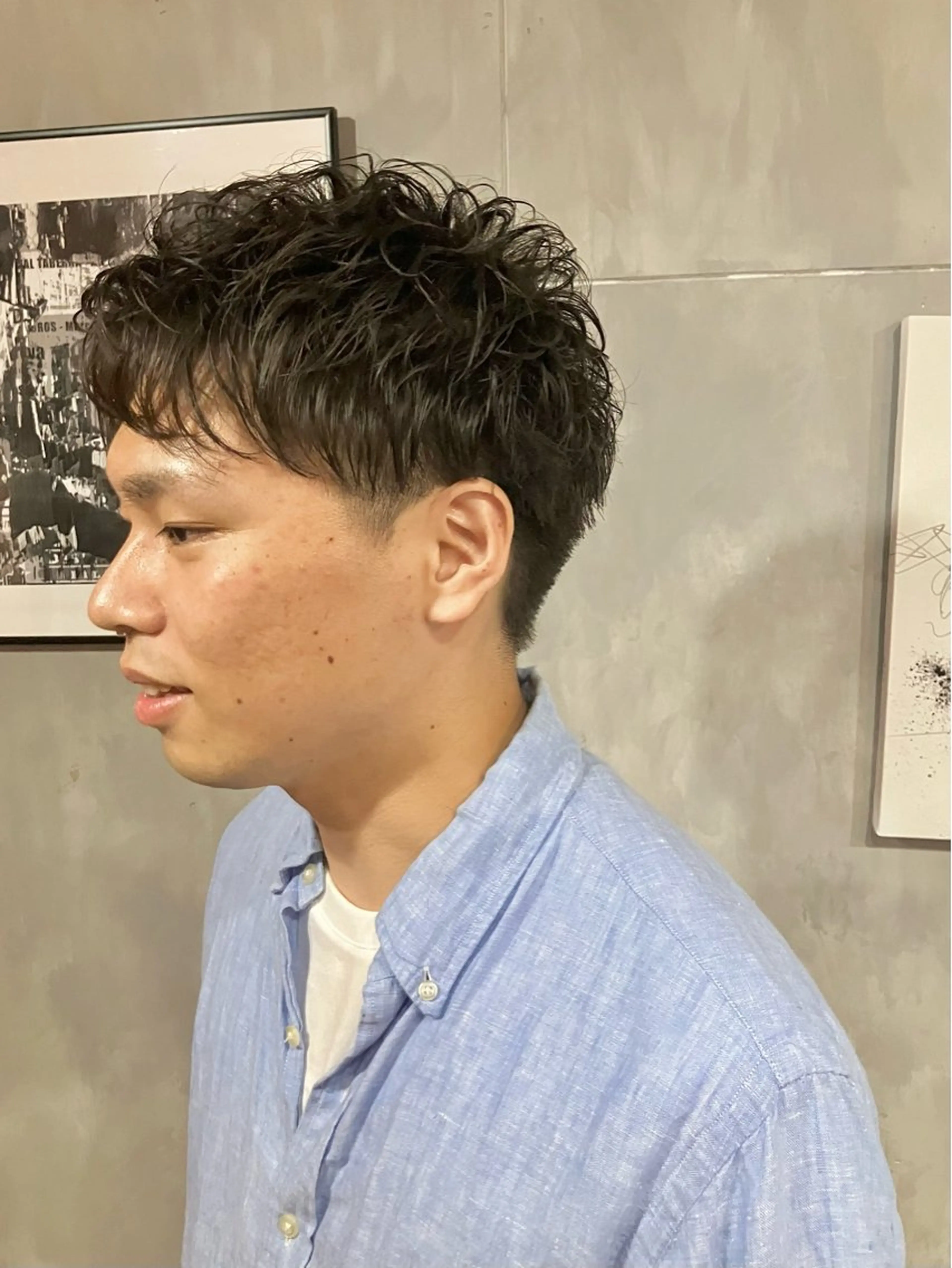 ショート パーマ メンズ メンズパーマ スパイキーショート 波巻きパーマ ショートヘア カット パーマ 🟦西荻窪メンズ特化 美容師🟦Yu-Jiのヘアスタイル