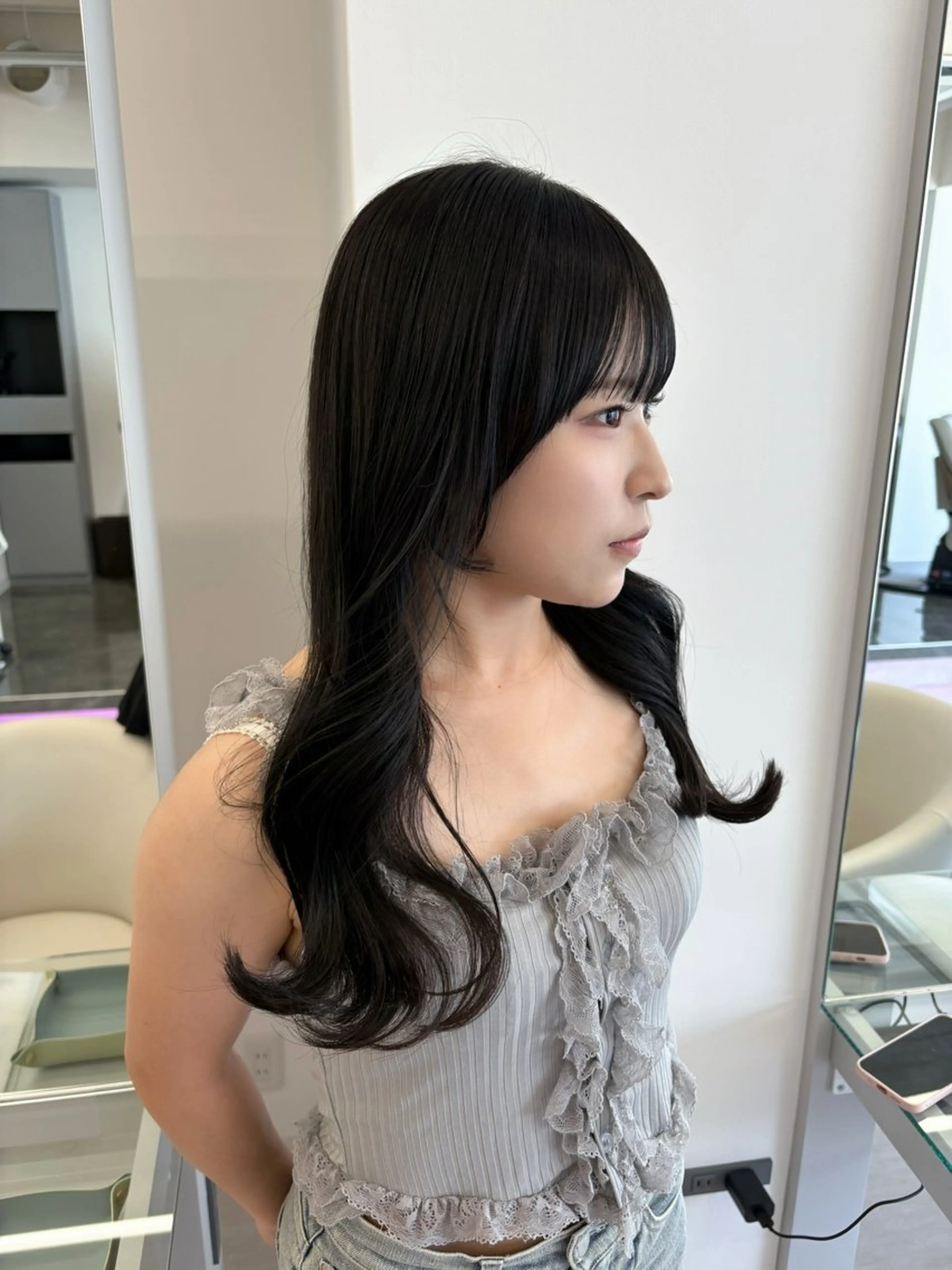 ロング カラー カット ヘアカラー 透明感カラー/大阪 Rieのヘアスタイル